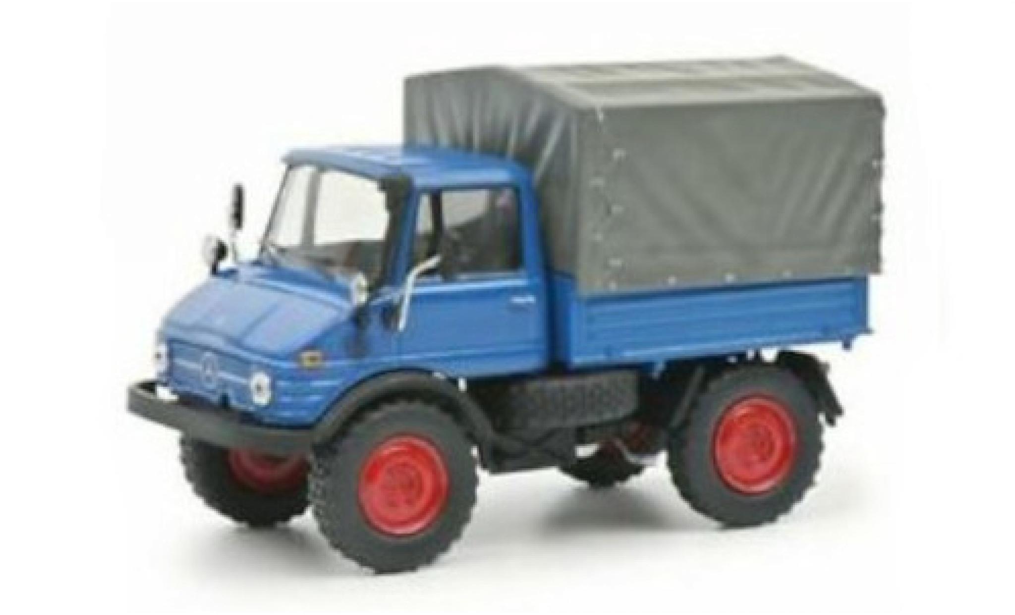 Mercedes Unimog 1/43 Schuco 406 blu modellino in miniatura