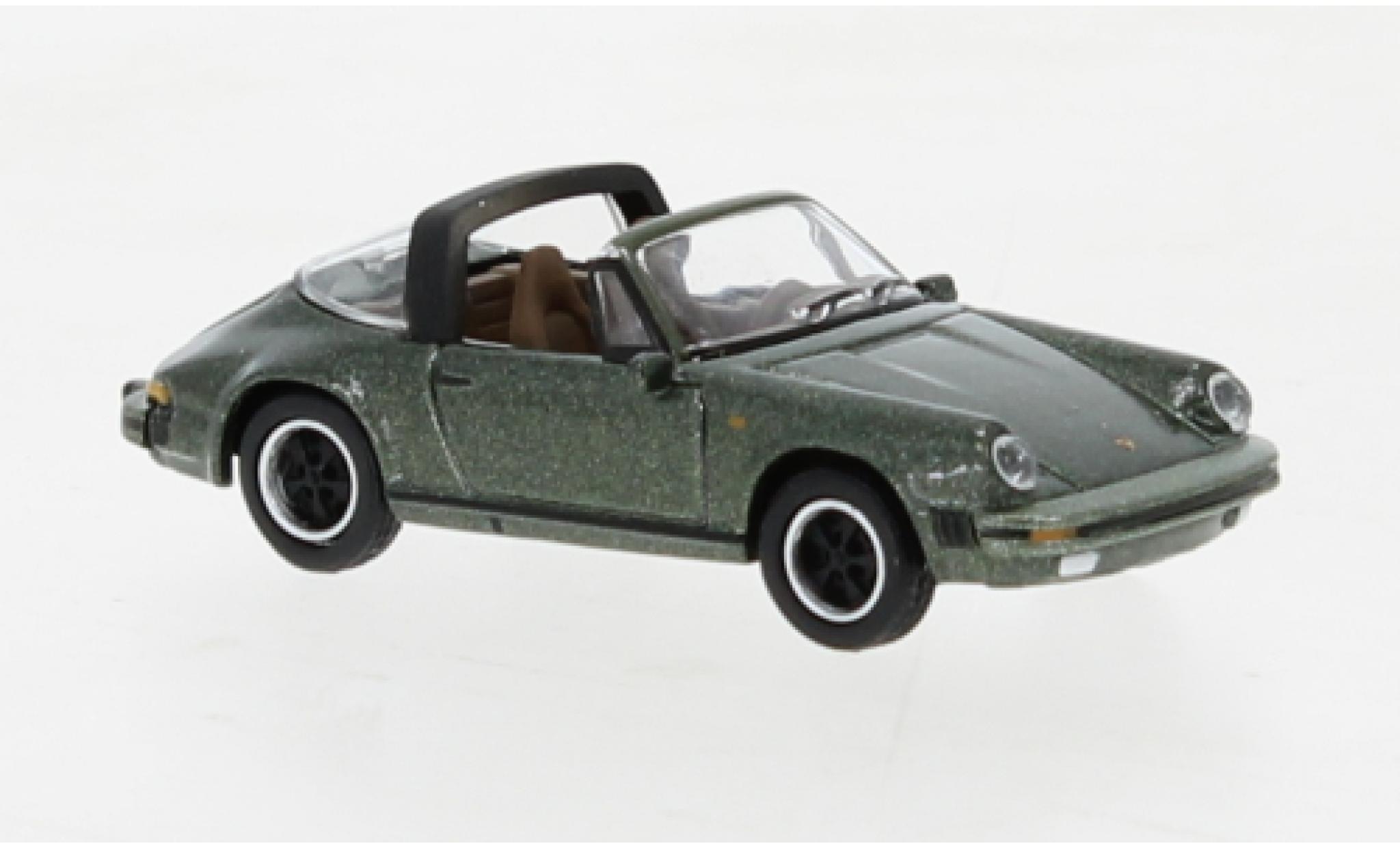 Porsche 911 1/87 Schuco Carrera 3.2 Targa metallise verde modellino in miniatura
