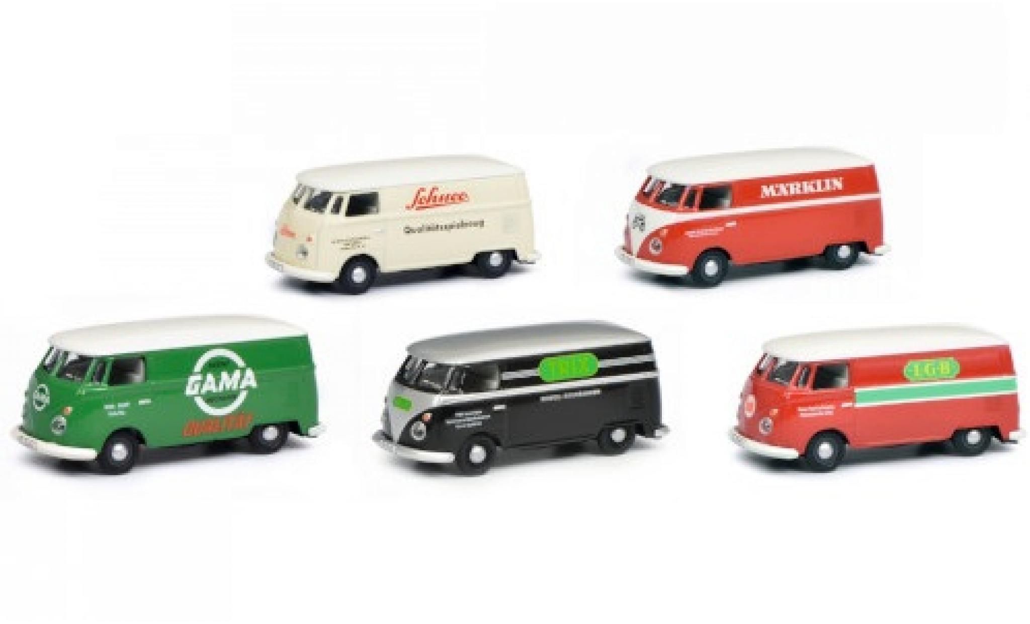 Volkswagen T1 1/87 Schuco Set c Kastenwagen modellino in miniatura