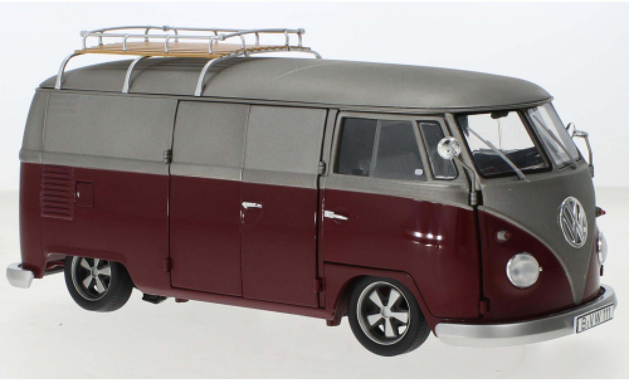 Volkswagen T1 1/18 Schuco b Bus Lowrider rosso/matt-grigio modellino in miniatura