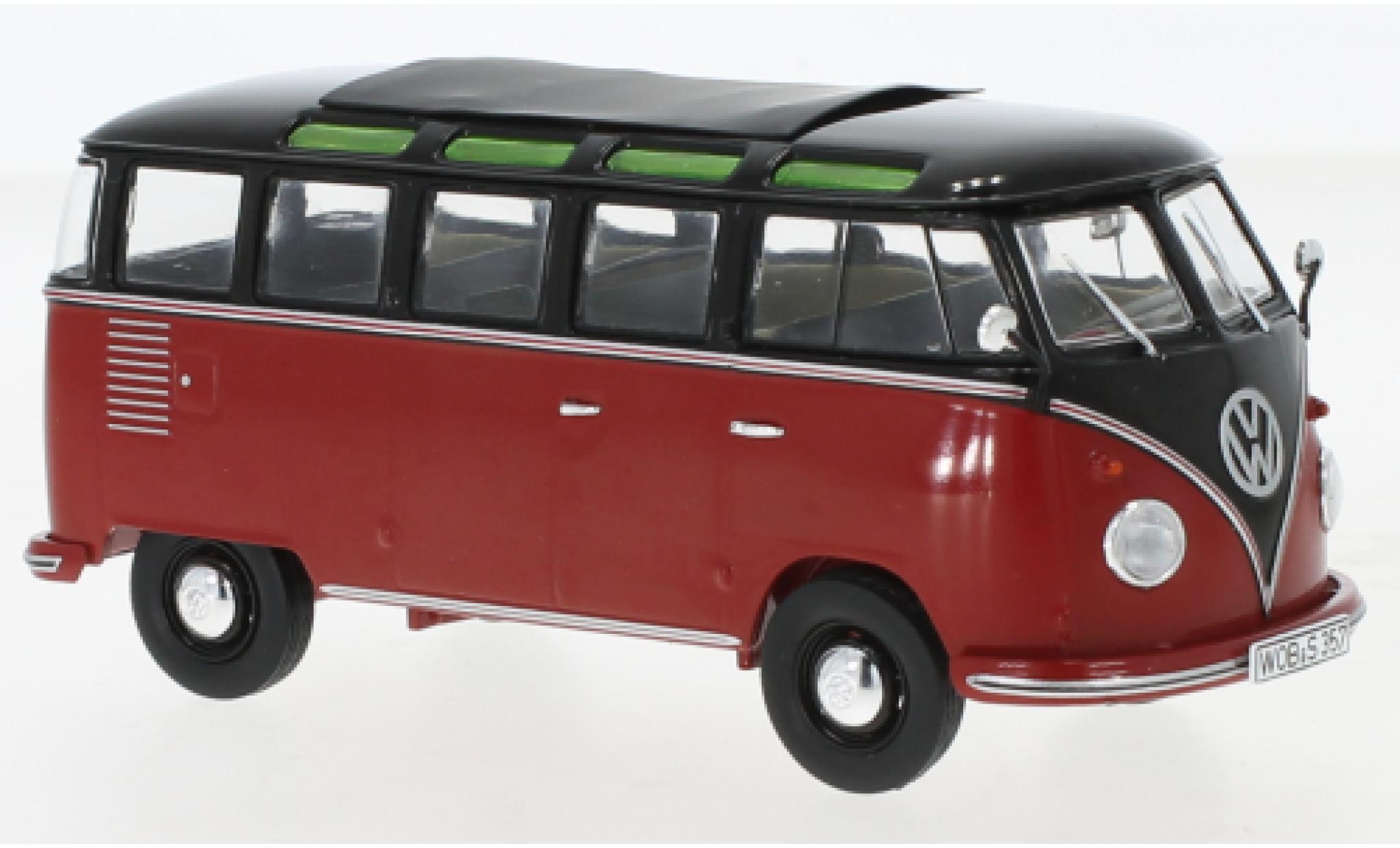 Volkswagen T1 1/32 Schuco b Samba nero/rosso modellino in miniatura