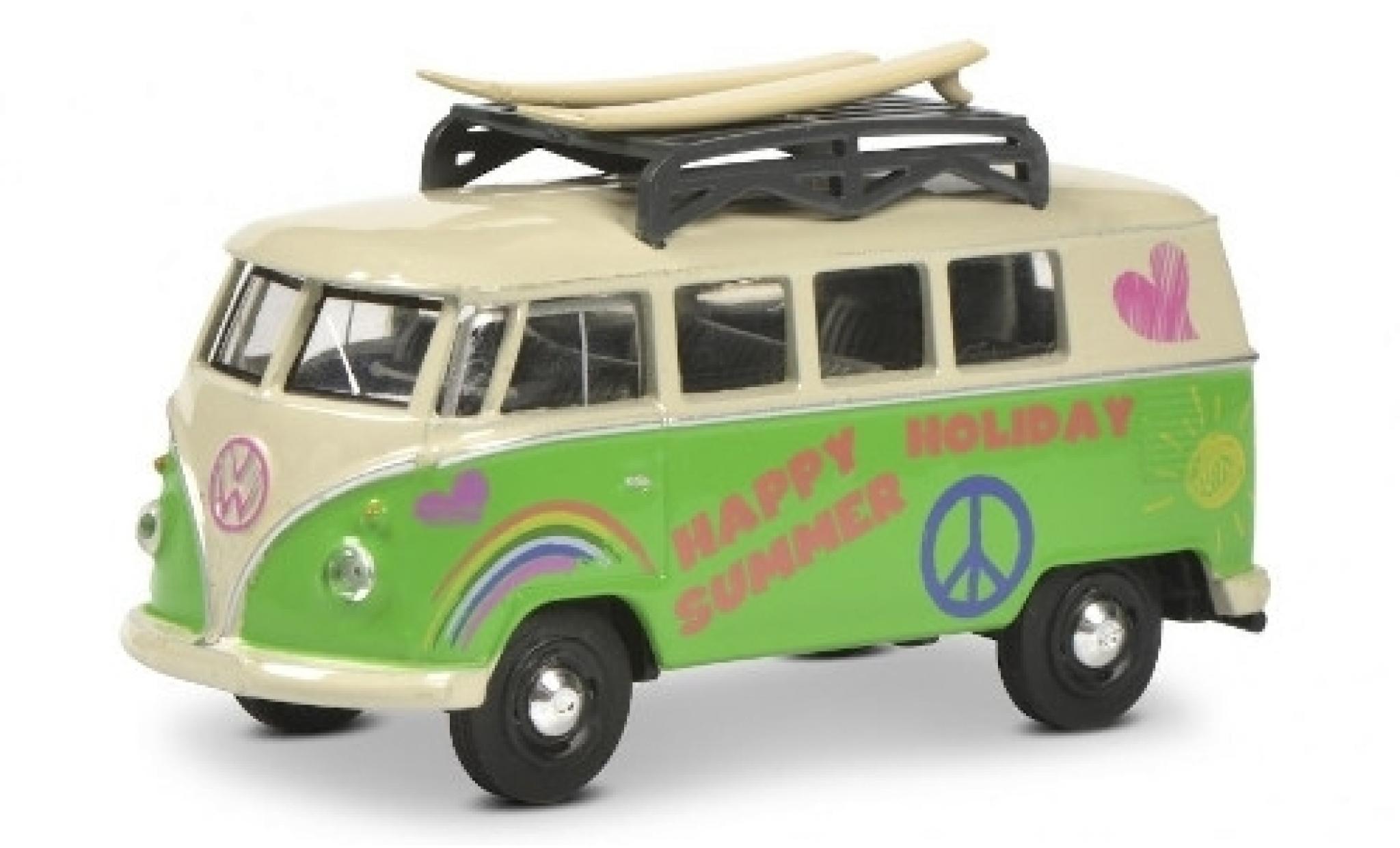 Volkswagen T1 1/64 Schuco Bus verde/beige Surfer avec Rack de toit et charge modellino in miniatura