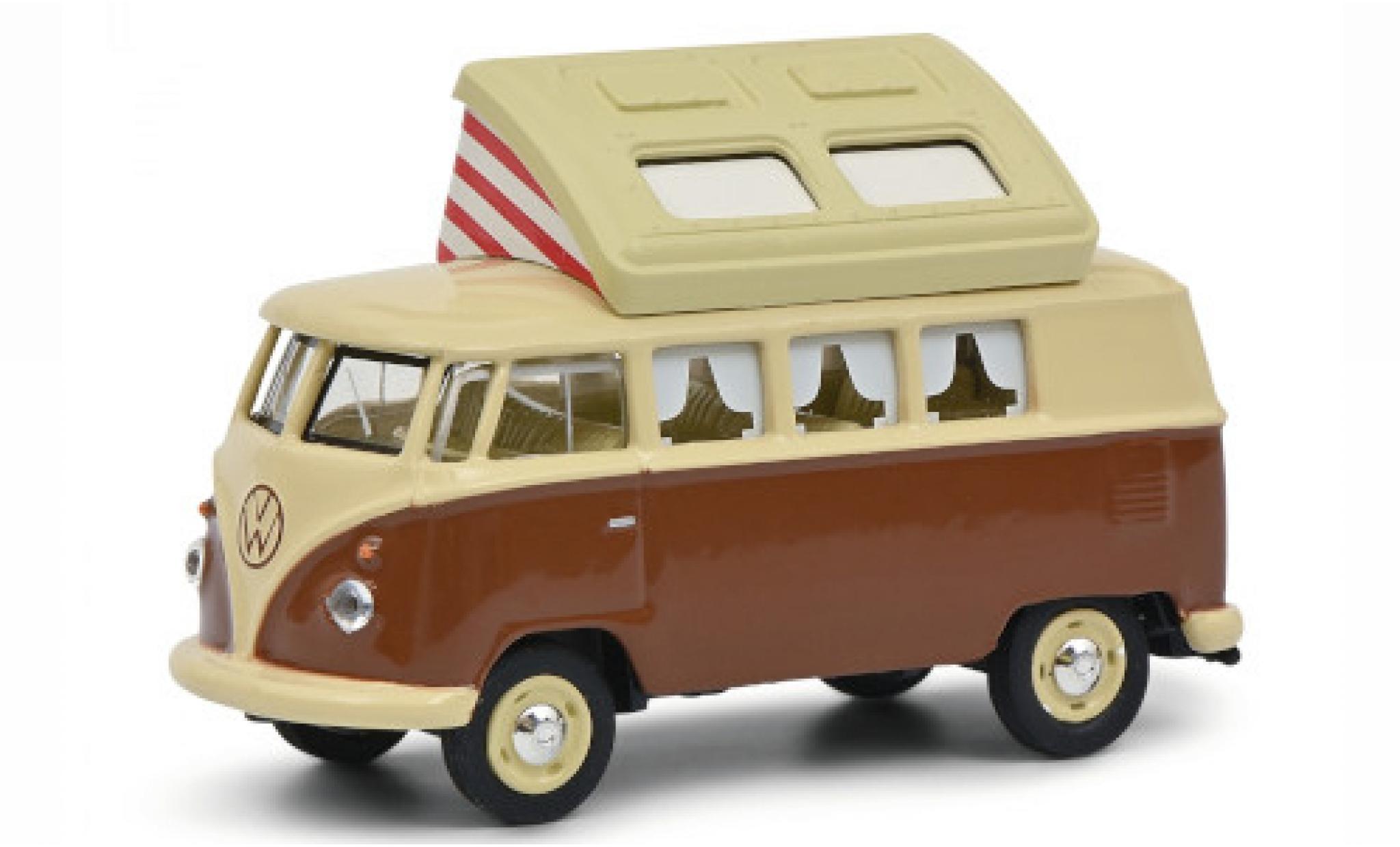 Volkswagen T1 1/64 Schuco Camper beige/marroneee modellino in miniatura