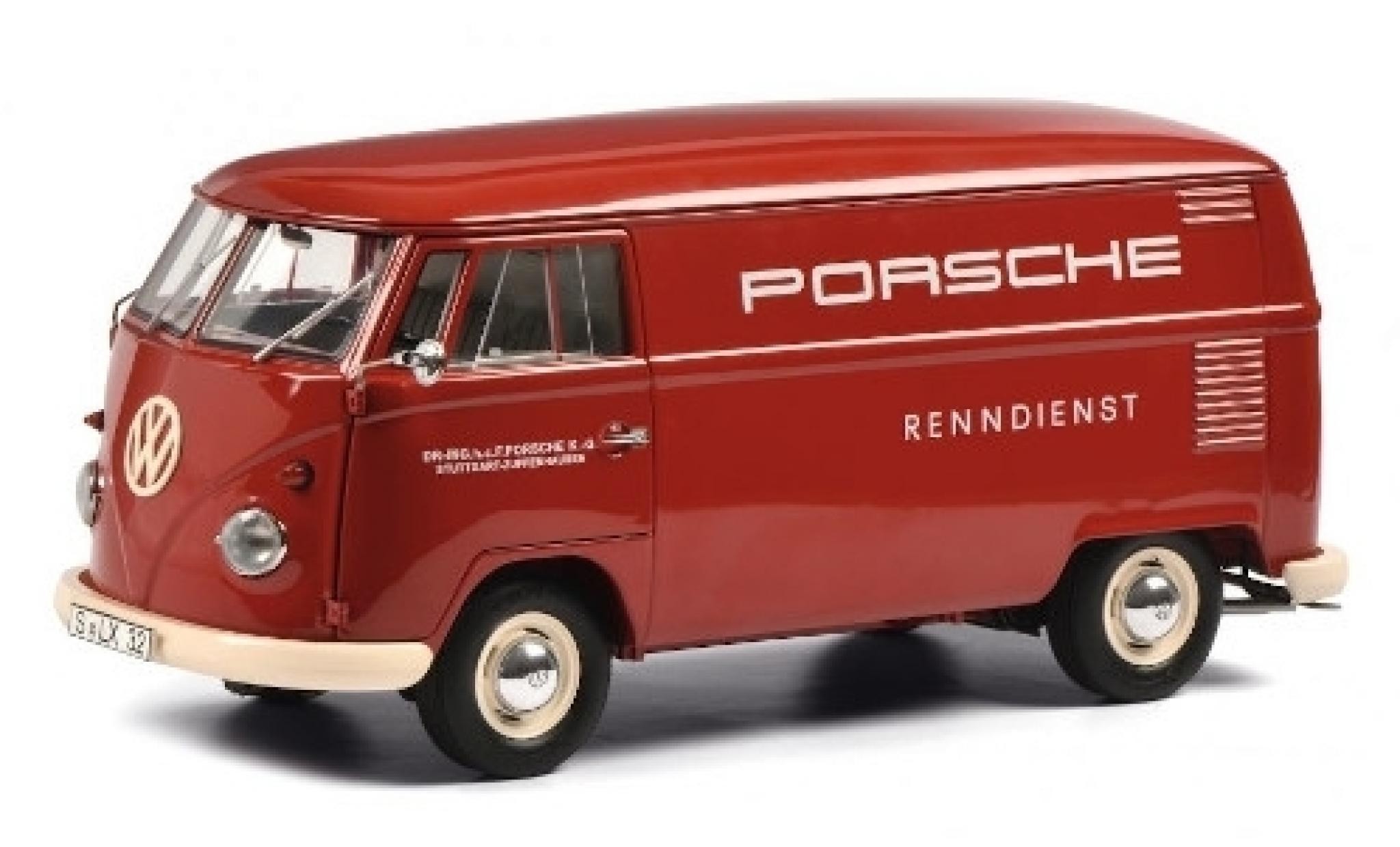 Volkswagen T1 1/18 Schuco Kasten Porsche Renndienst modellino in miniatura