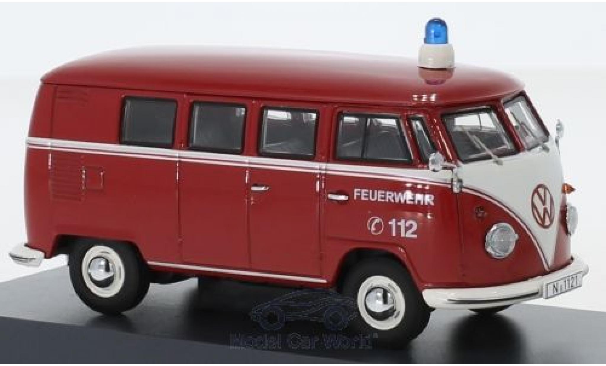 Volkswagen T1 1/43 Schuco b Bus Feuerwehr modellino in miniatura