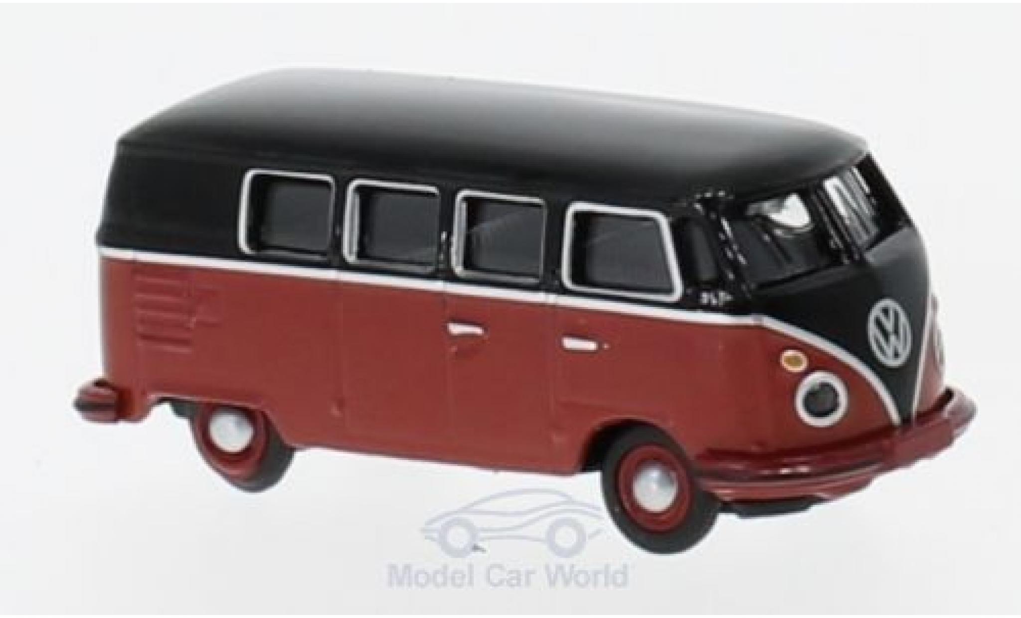 Volkswagen T1 B 1/87 Schuco c Bus nero/rosso modellino in miniatura