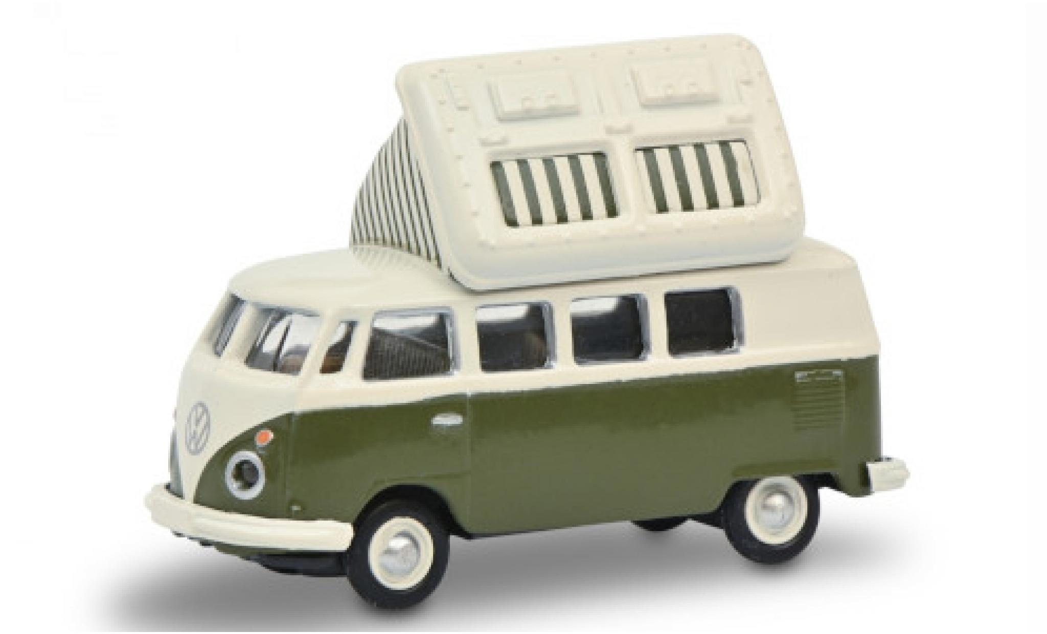 Volkswagen T1 1/87 Schuco c Camper verde/bianco modellino in miniatura