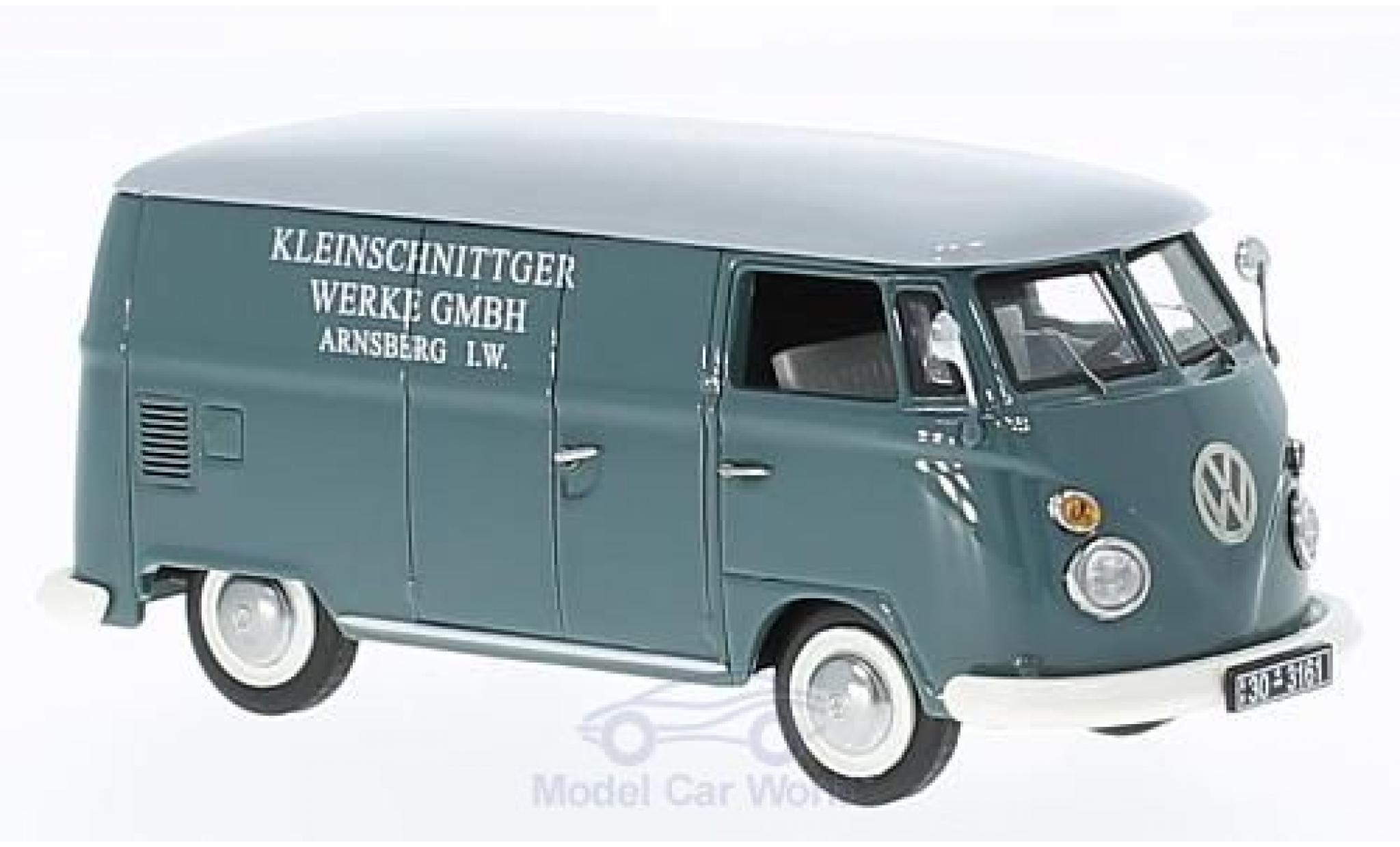 Volkswagen T1 B 1/43 Schuco c Kleinschnittger Werke GmbH Kastenwagen mit Autohänger + Kleinschnittger modellino in miniatura