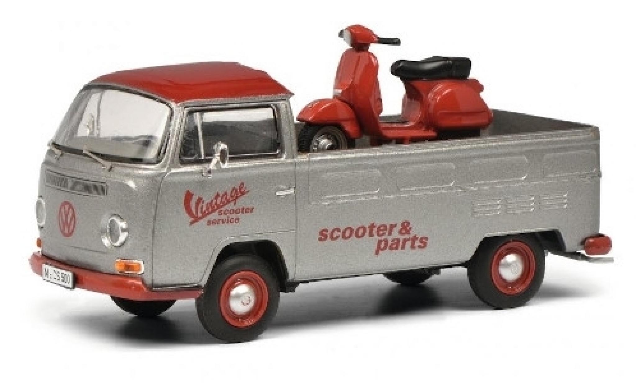 Volkswagen T2 1/43 Schuco a Pritsche Vintage Scooter Service avec charge Vespa PX modellino in miniatura