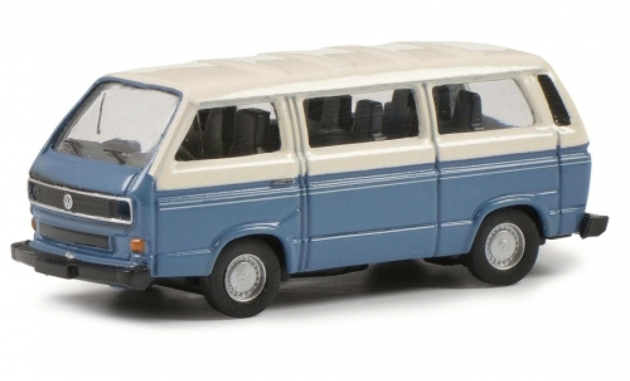 Volkswagen T3 1/87 Schuco b Bus L blu/beige modellino in miniatura
