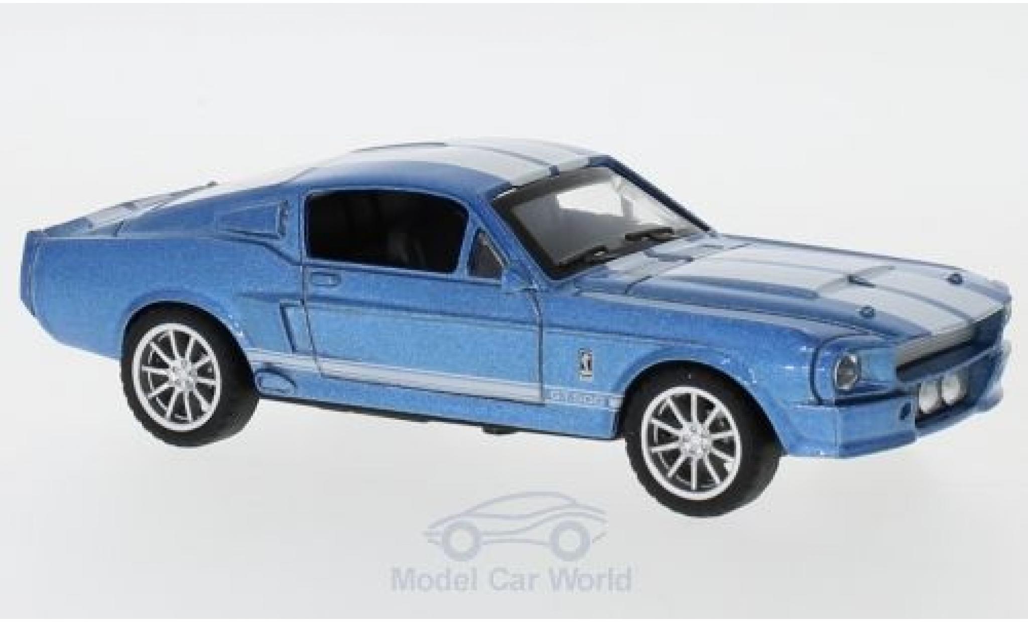 Shelby Mustang 1/43 Shelby Collectibles GT500 metallico blu/bianco 1967 modellino in miniatura