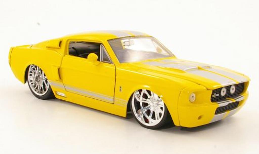 Shelby GT 500 1/24 Jada Toys giallo/grigio 1967 modellino in miniatura