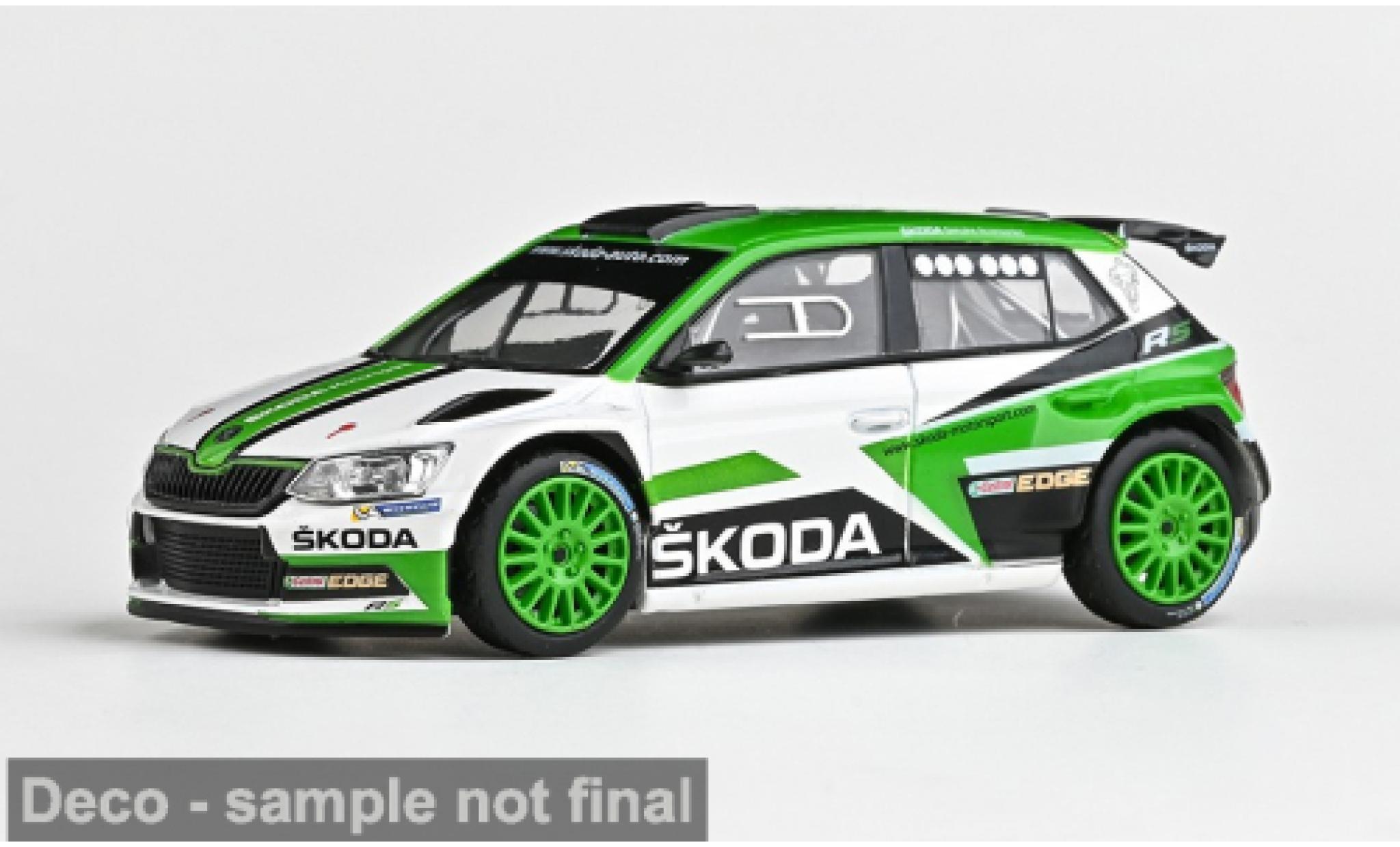 Skoda Fabia 1/43 Abrex III R5 gr&uuml;n/weiss 2015 1:43 modellino in miniatura