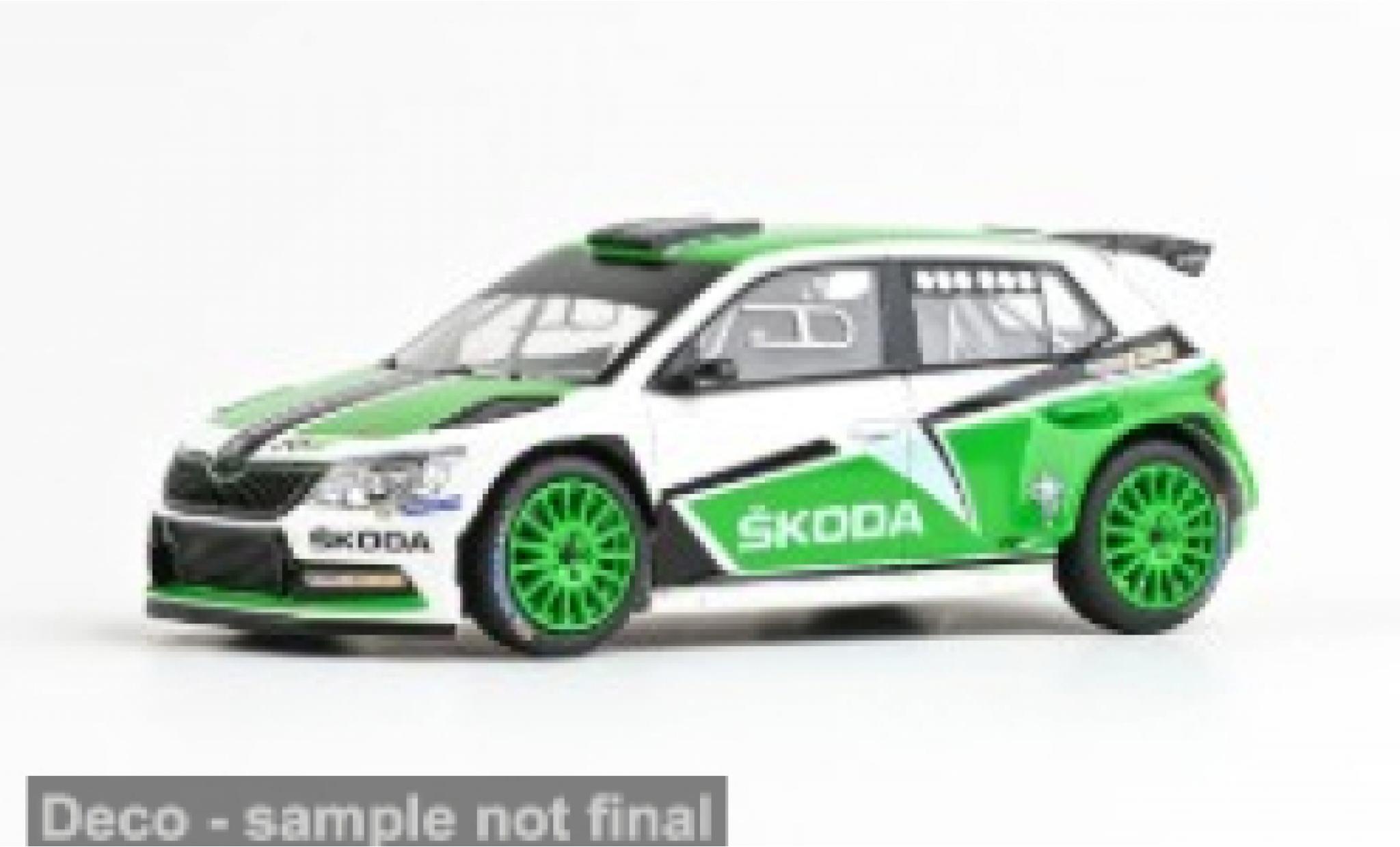 Skoda Fabia 1/43 Abrex III R5 weiss/gr&uuml;n 2015 1:43 modellini auto
