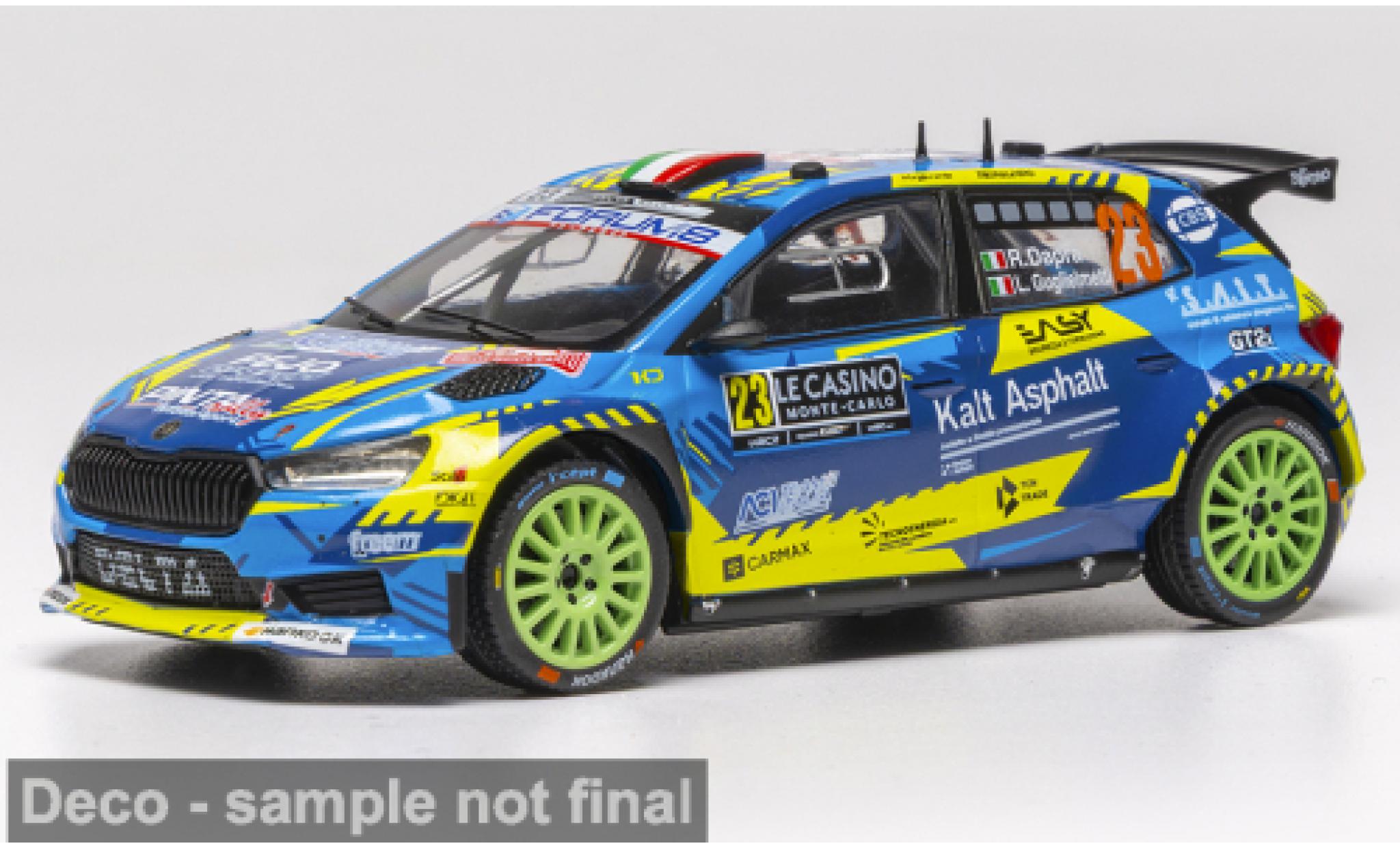 Skoda Fabia 1/43 IXO Rally2 Rallye Monte Carlo 2026 #23 R.Dapra/L.Guglielmetti 1:43 modellini auto
