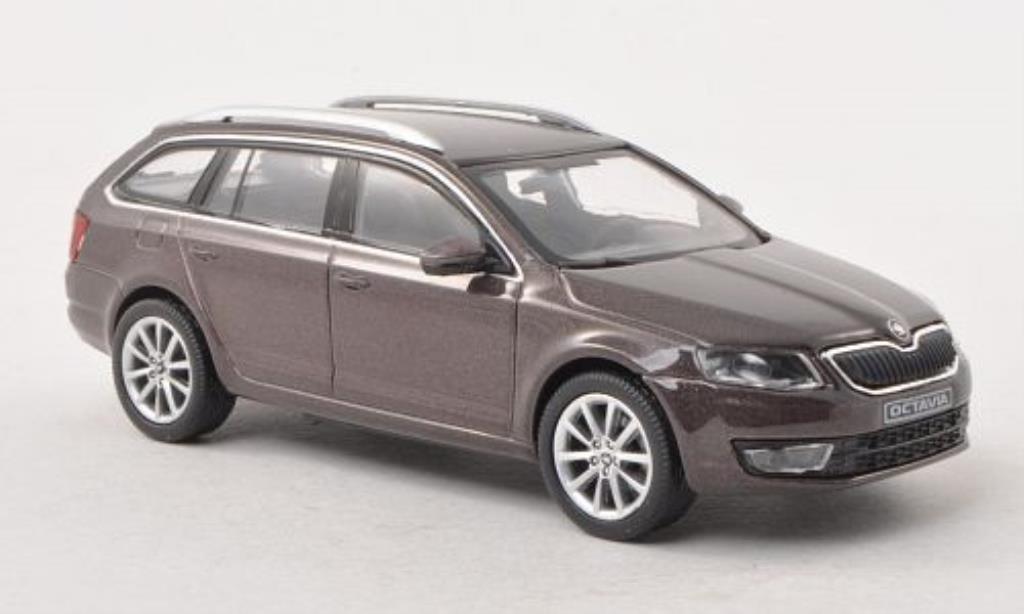 Skoda Octavia 1/43 Abrex III Combi marroneee 2013 modellino in miniatura