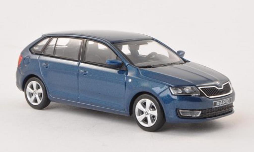 Skoda Rapid 1/43 Abrex Spaceback blu 2013 modellino in miniatura
