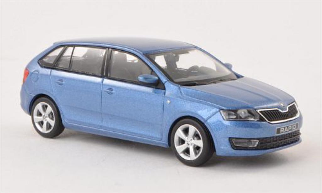 Skoda Rapid 1/43 Abrex Spaceback metallico blu 2013 modellino in miniatura