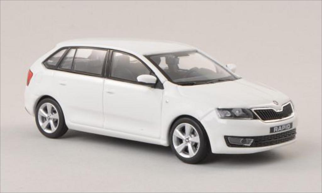 Skoda Rapid 1/43 Abrex Spaceback bianco 2013 modellino in miniatura