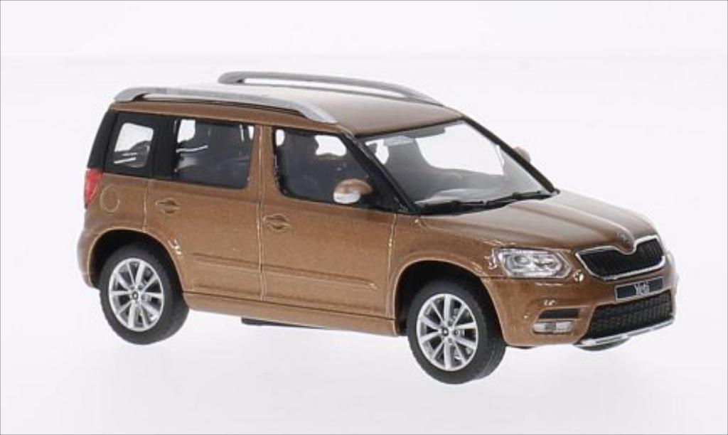 Skoda Yeti 1/43 Abrex metallico marroneee 2013 modellino in miniatura