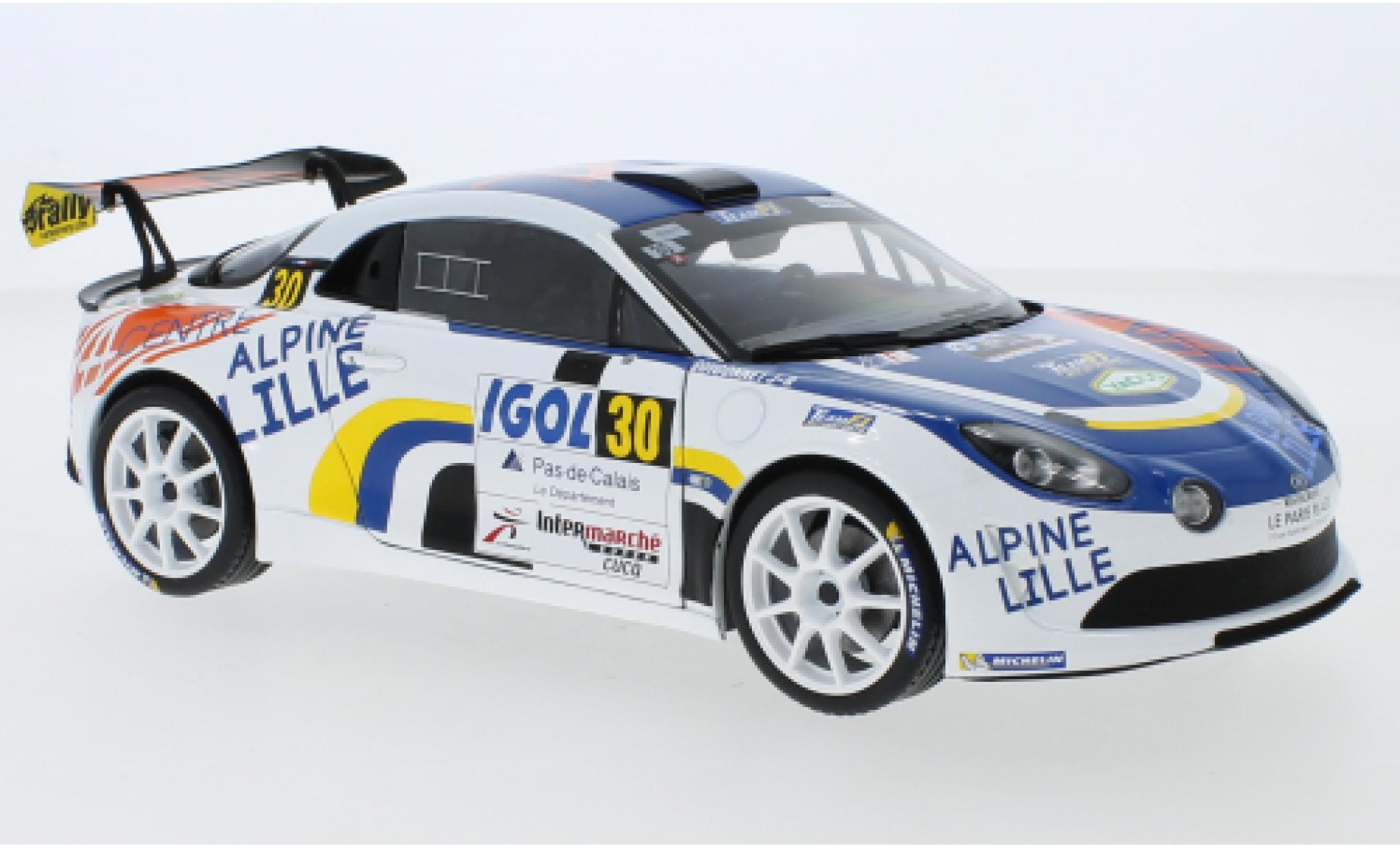Alpine A110 1/18 Solido RGT No.30 Rallye du Touquet 2020 F.Delecour modellino in miniatura