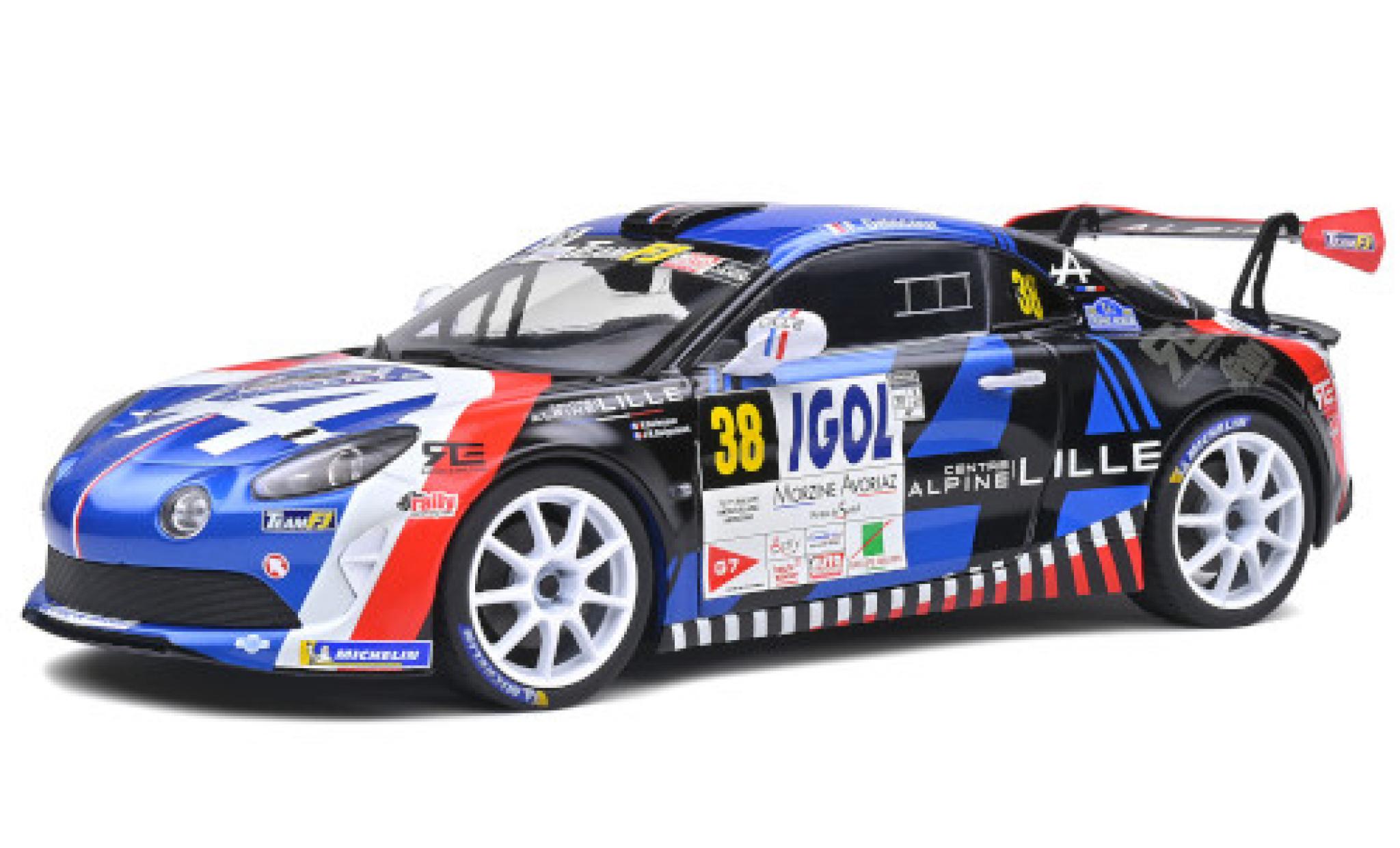 Alpine A110 1/18 Solido RGT No.38 Team FJ Rally du Mont Blanc 2020 F.Delecour modellino in miniatura