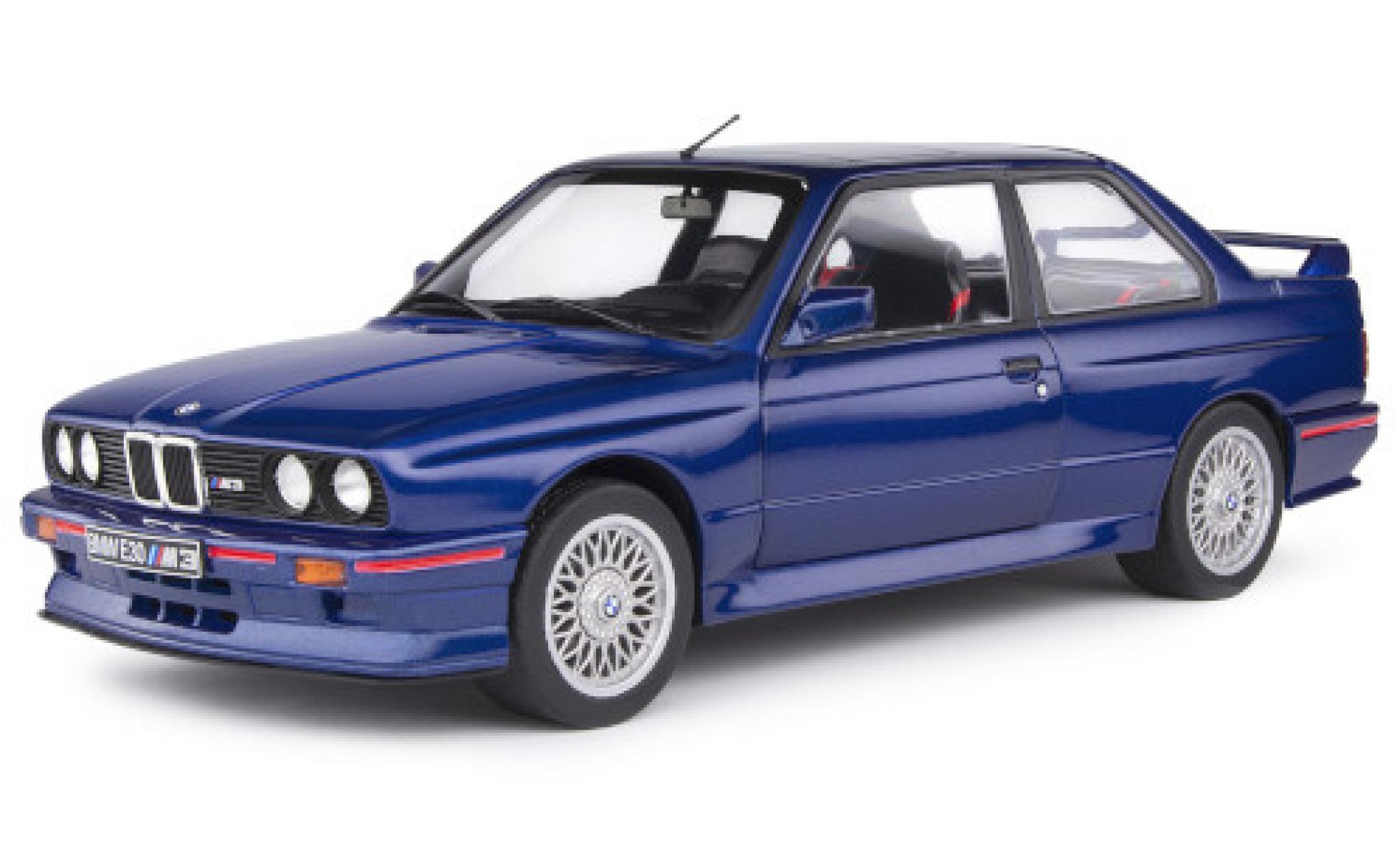 Bmw M3 1/18 Solido (E30) metallico blu/Dekor 1990 y compris les Decals modellino in miniatura