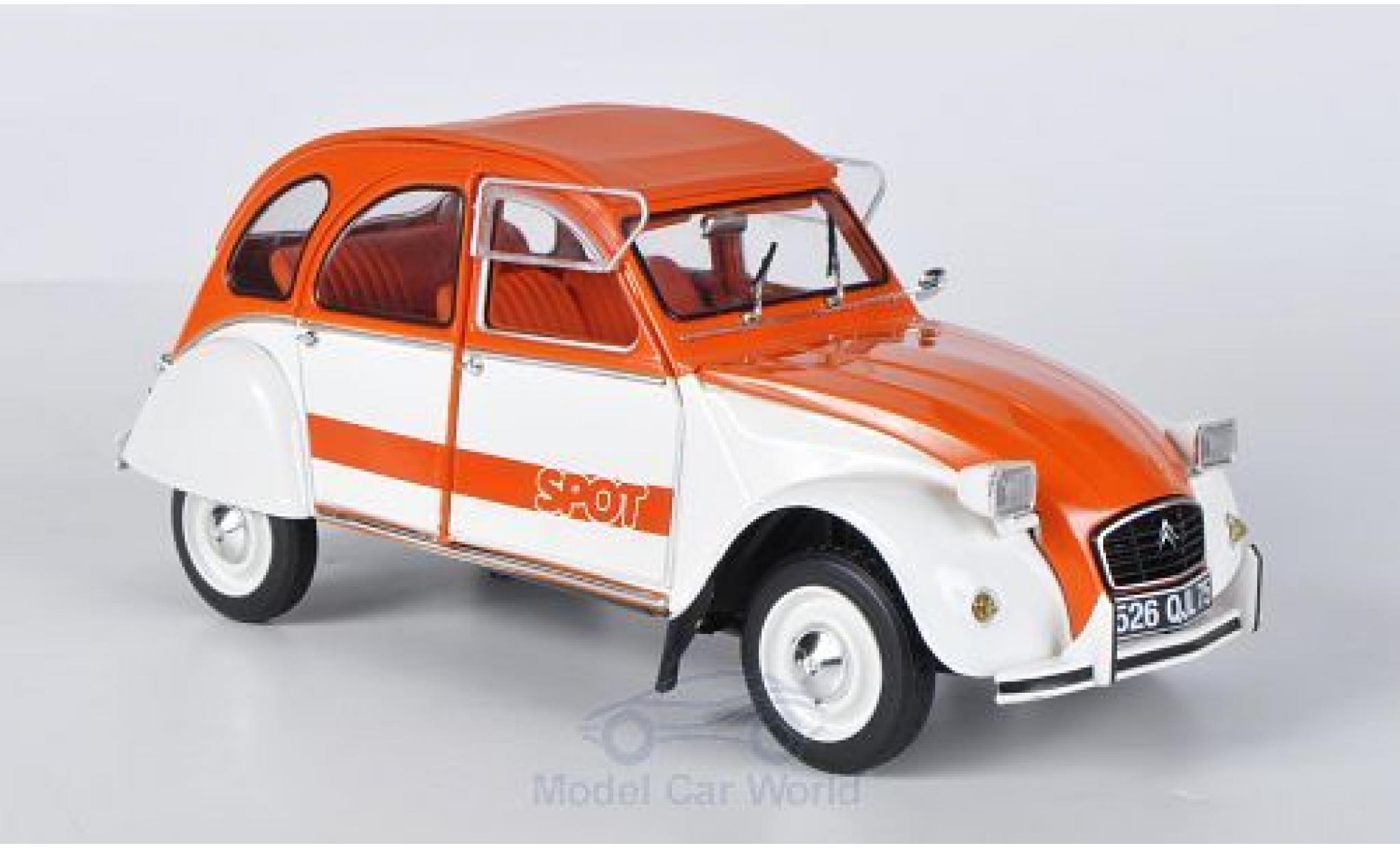 Citroen 2CV 1/18 Solido Spot orange/bianco 1976 modellino in miniatura