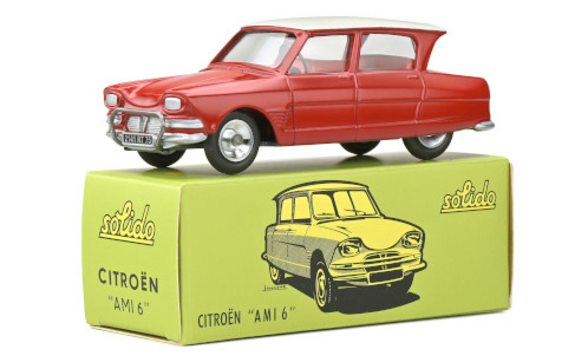 Citroen Ami 6 1/43 Solido rosso/bianco modellino in miniatura