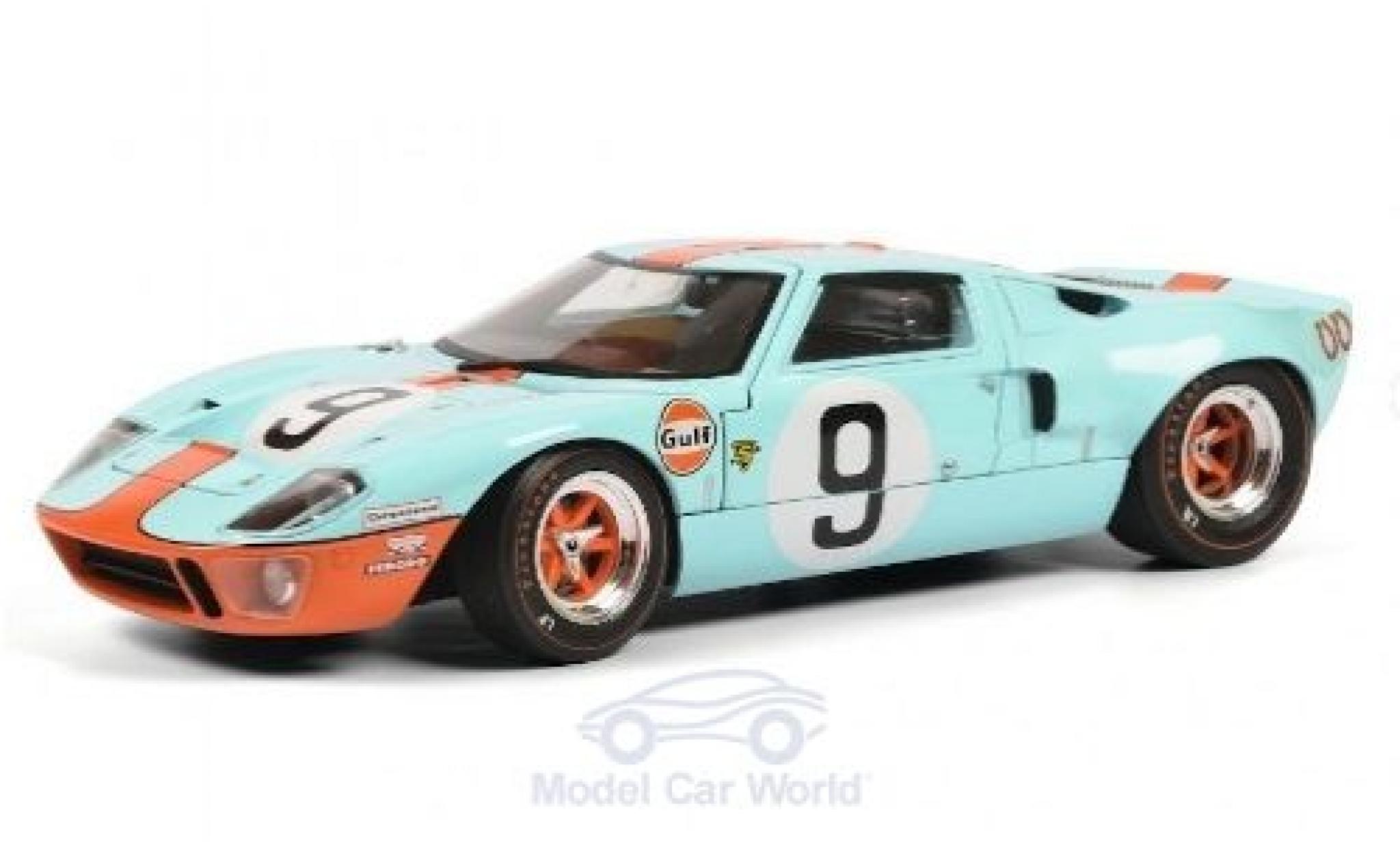 Ford GT40 1/18 Solido No.9 Gulf 24h Le Mans 1968 P.Rodriguez/L.Bianchi modellino in miniatura