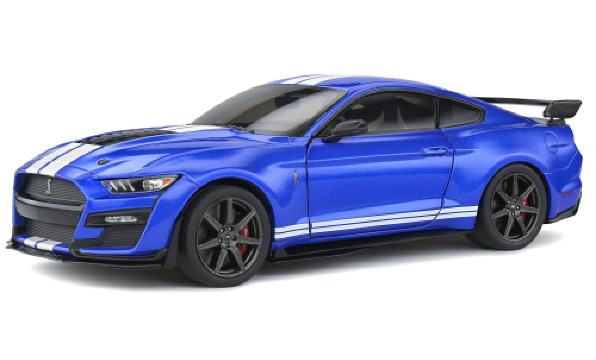 Ford Mustang 1/18 Solido Shelby GT 500 Fast Track metallico blu/bianco 2020 modellino in miniatura