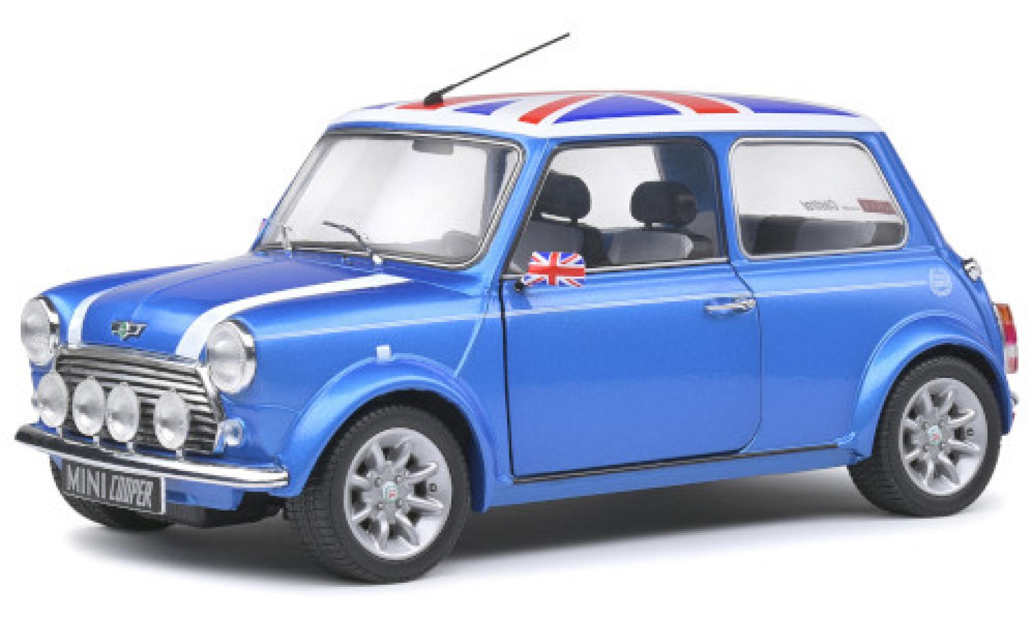 Mini Cooper 1/18 Solido Sport metallico blu/Dekor 1997 modellino in miniatura