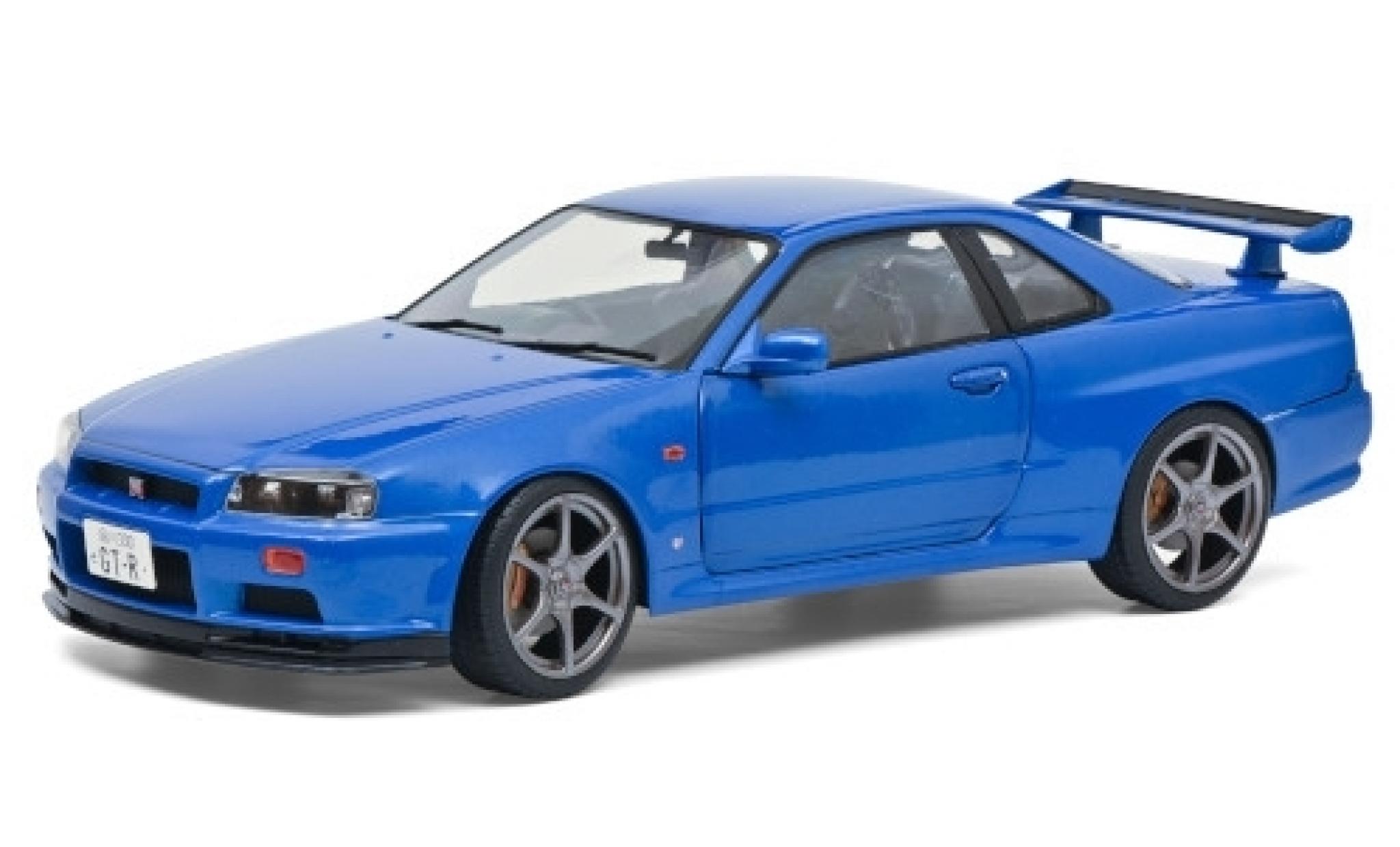 Nissan Skyline 1/18 Solido GT-R (R34) metallico blu RHD 1999 modellino in miniatura