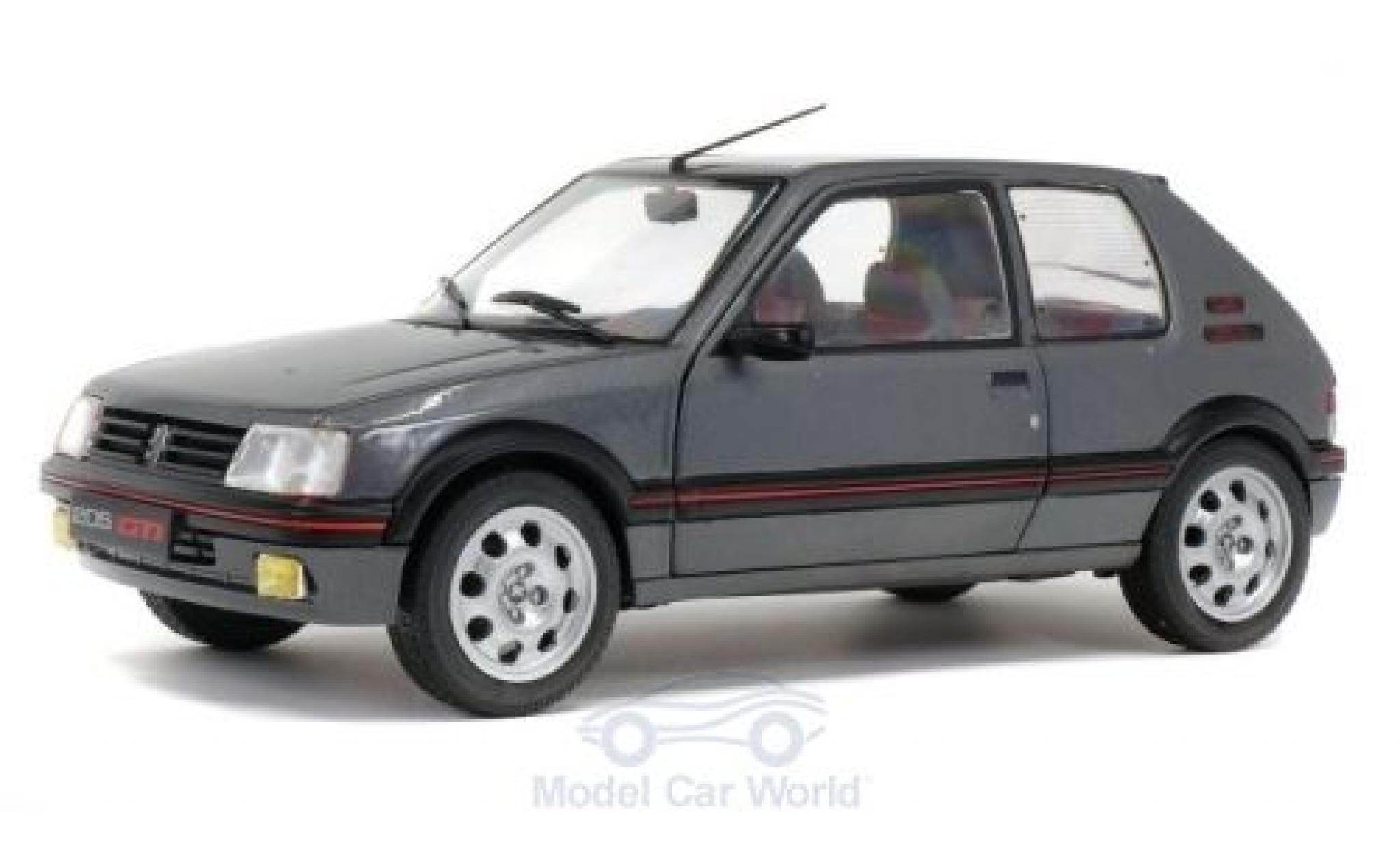 Peugeot 205 1/18 Solido 1.9 GTi metallico grigio 1988 modellino in miniatura