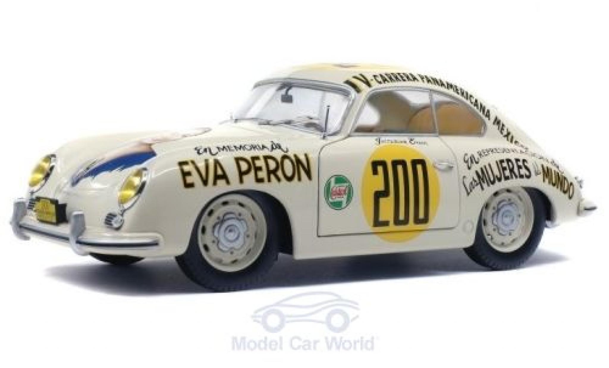 Porsche 356 1/18 Solido Pre-A No.200 Eva Peron Carrera Panamericana 1953 J.Evans modellino in miniatura