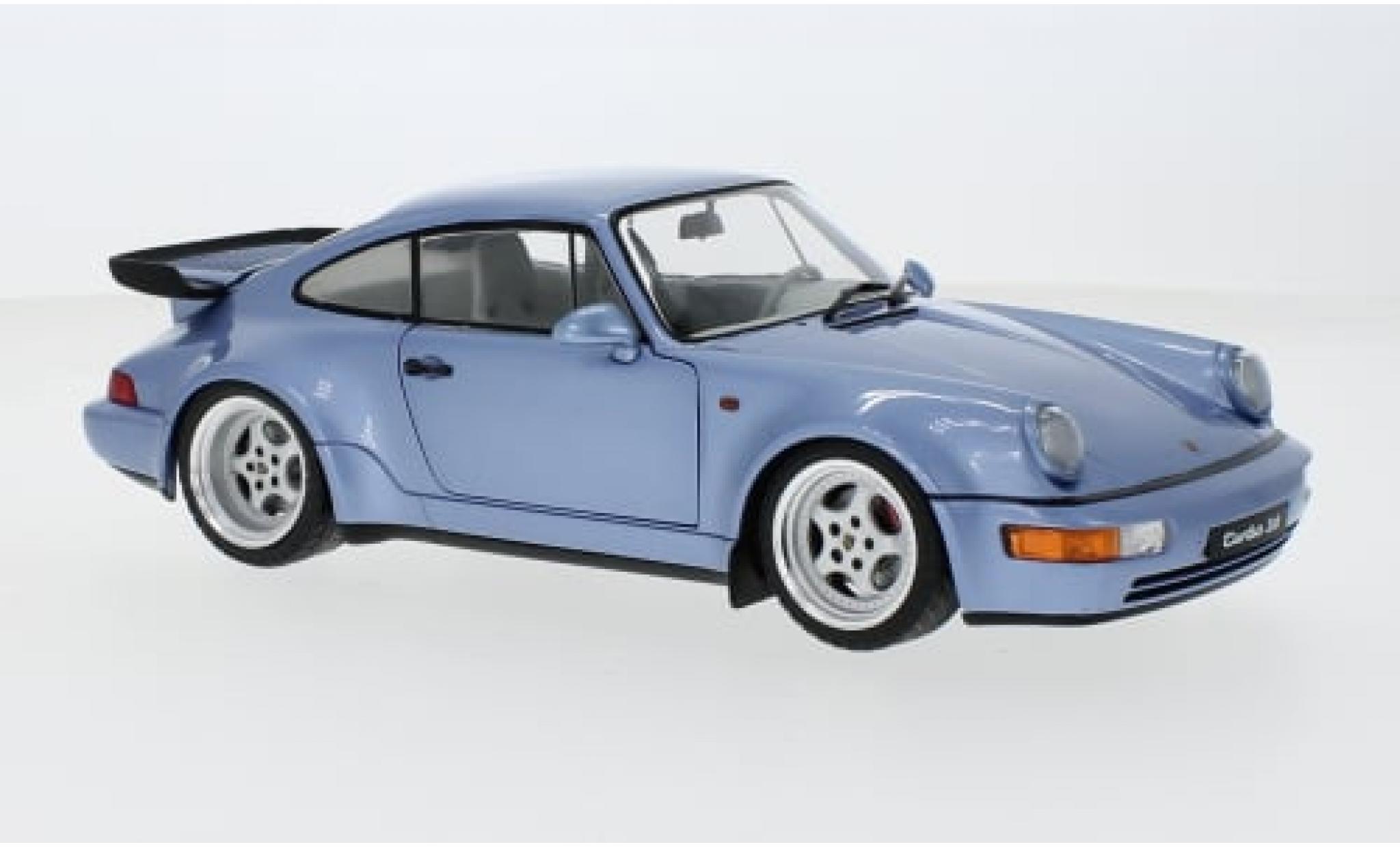 Porsche 964 Turbo 1/18 Solido 911  metallise blau 1990 1:18 modellino in miniatura