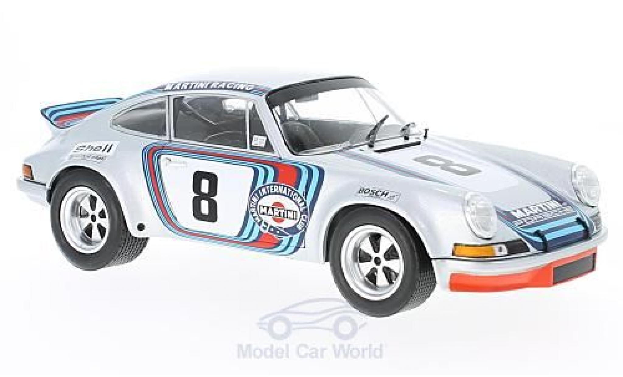 Porsche 911 Targa 1/18 Solido Carrera RSR No.8 Martini Targa Florio 1973 H.Müller/G.van Lennep modellino in miniatura