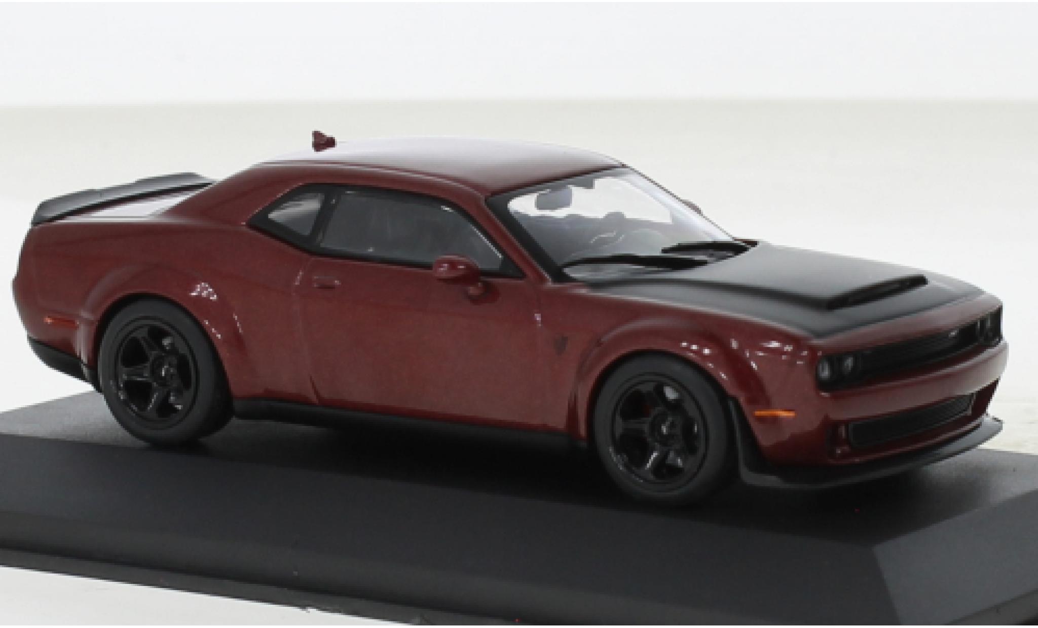 Dodge Challenger 1/43 Solido SRT Demon V8 6.2 metallise rosso foncé 2018 modellino in miniatura