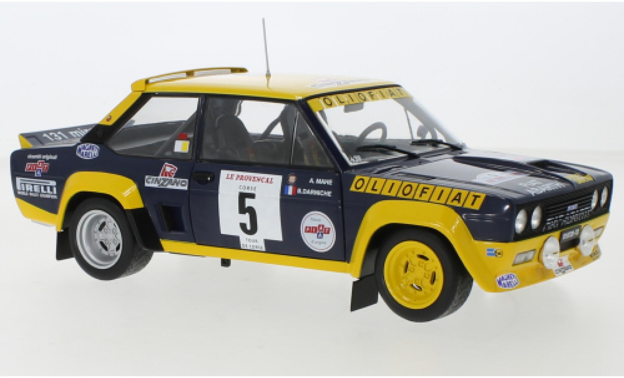 Fiat 131 1/18 Solido Abarth No.5 Olio Rallye WM Tour de Corse 1977 modellino in miniatura