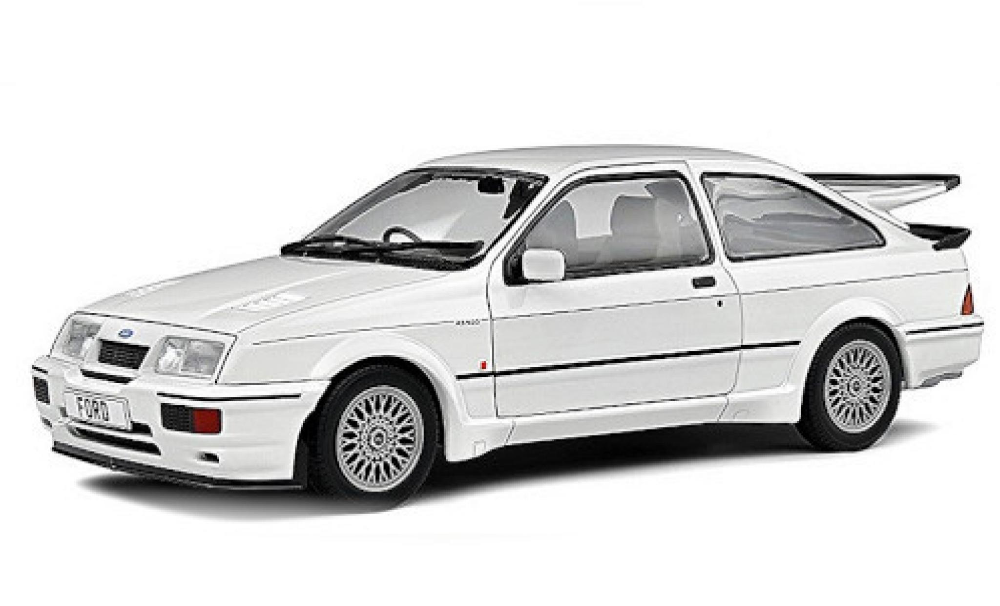 Ford Sierra 1/18 Solido RS 500 Cosworth bianco RHD 1987 modellino in miniatura