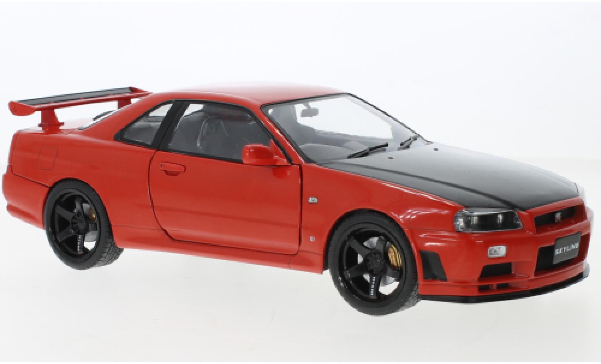 Nissan Skyline 1/18 Solido GT-R (R34) rosso/nero RHD 1999 modellino in miniatura