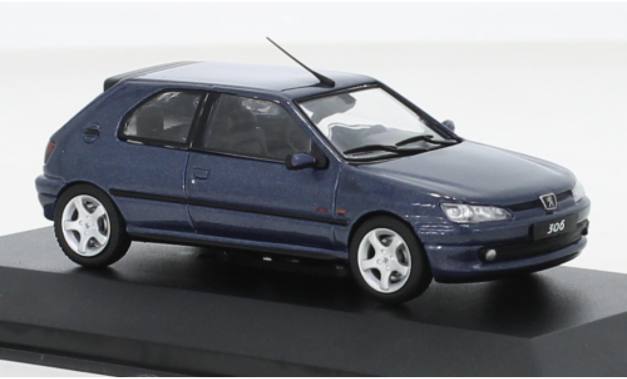 Peugeot 306 1/43 Solido S16 metallise blu 1998 modellino in miniatura