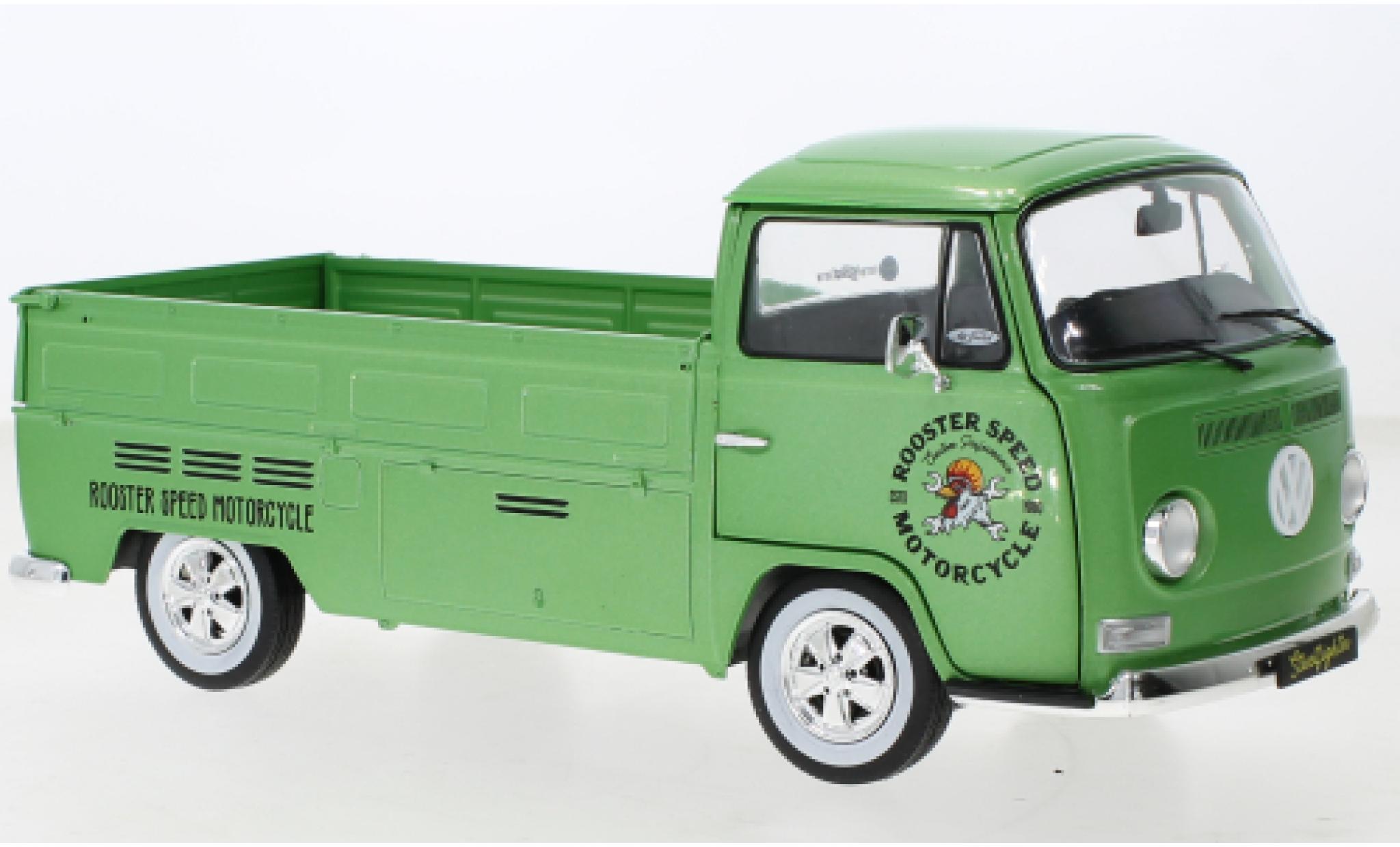 Volkswagen T2 1/18 Solido Pick Up Douane metallise la chaux Rooster Speed 1968 modellino in miniatura