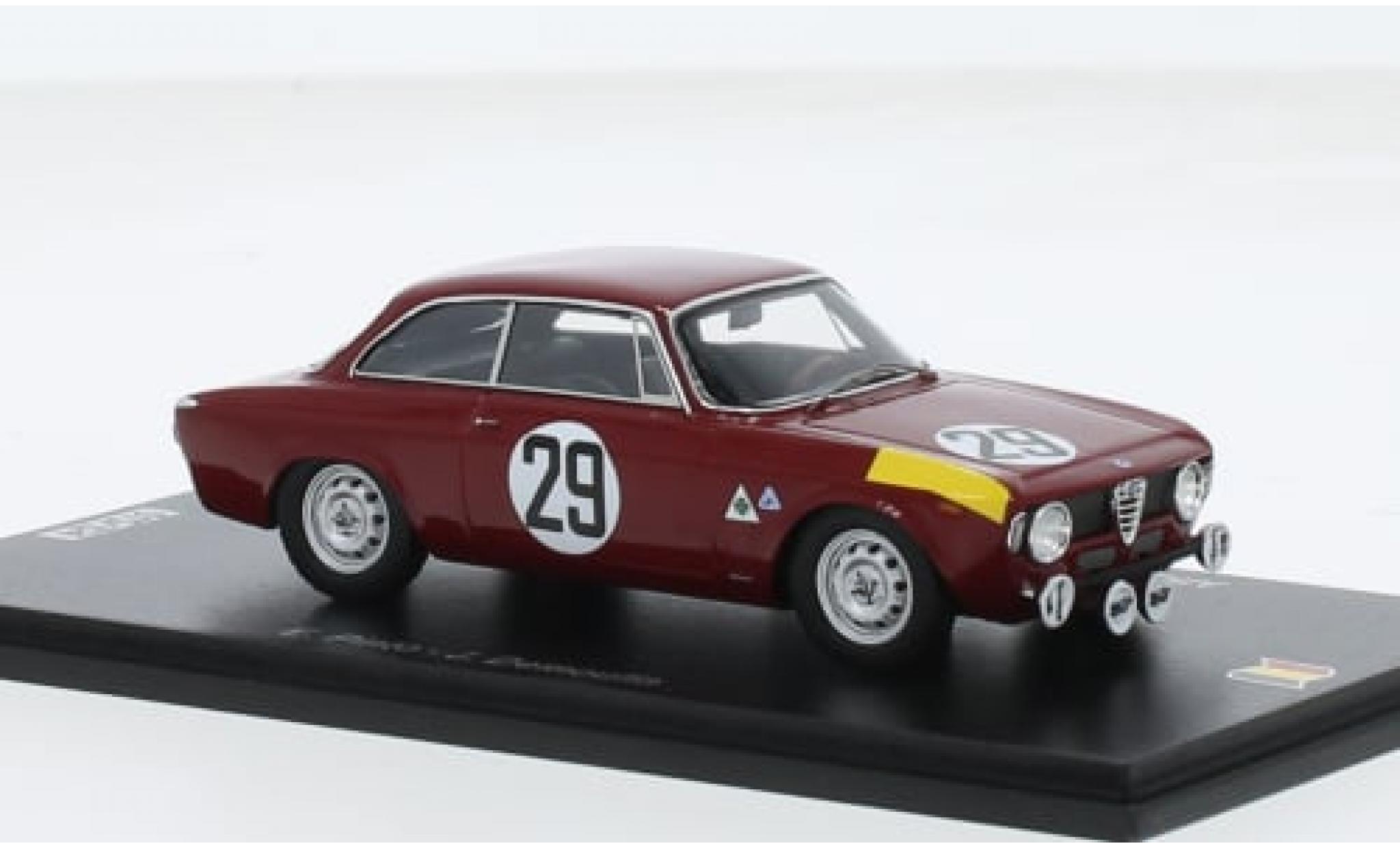Alfa Romeo 1600 1/43 Spark GTA No.29 24h Spa 1966 1:43 modellino in miniatura