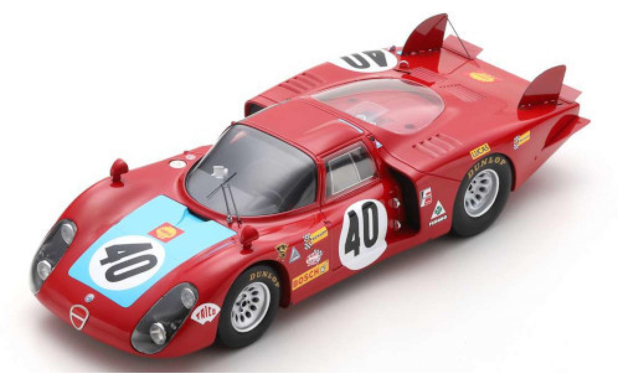 Alfa Romeo 33 1/18 Spark /2 No.40 24h Le Mans 1968 M.Casoni/G.Biscaldi modellino in miniatura