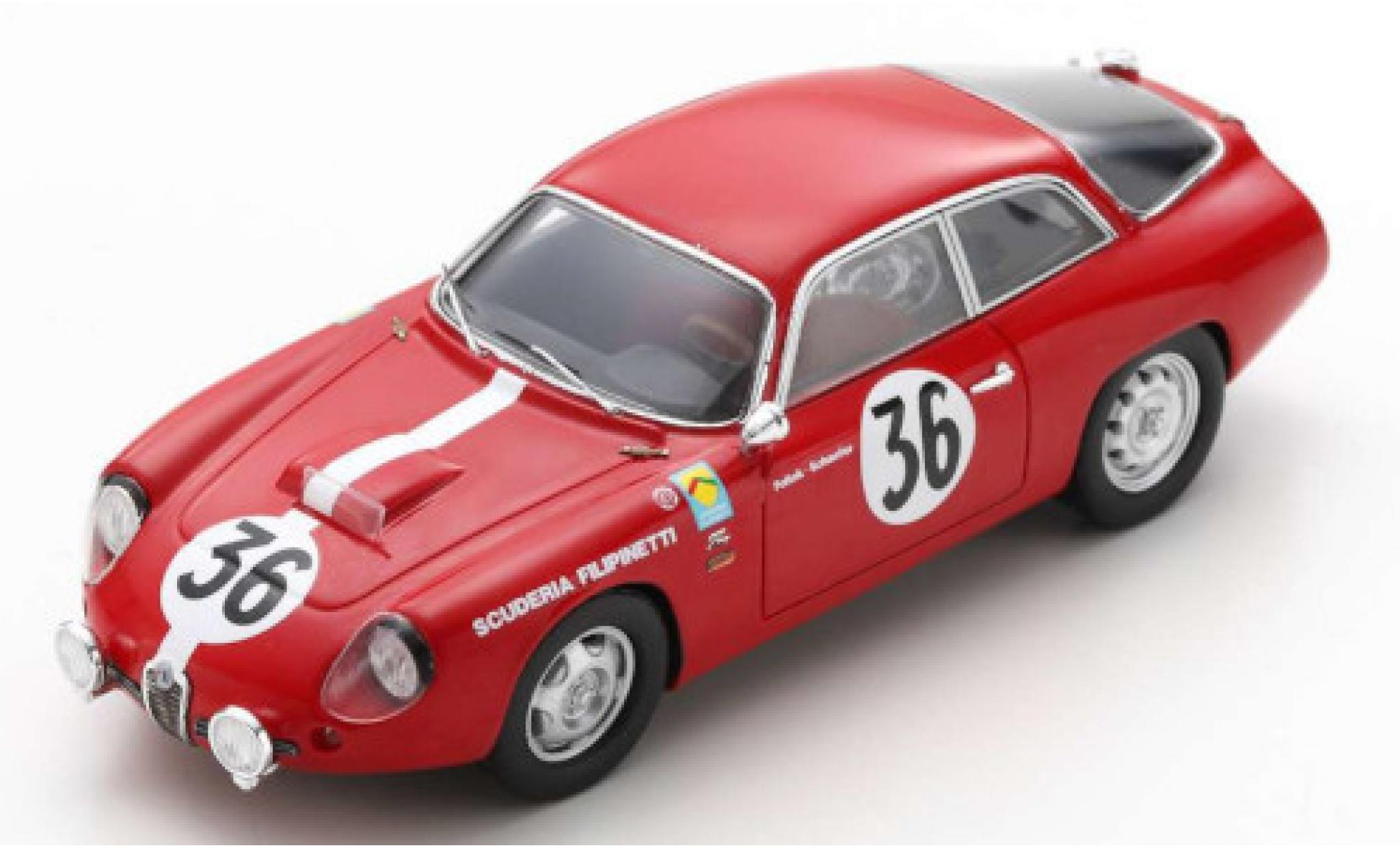 Alfa Romeo Giulietta 1/43 Spark GZ No.36 Scuderia Filipinetti 24h Le Mans 1963 K.Foitek/A.Schäfer modellino in miniatura