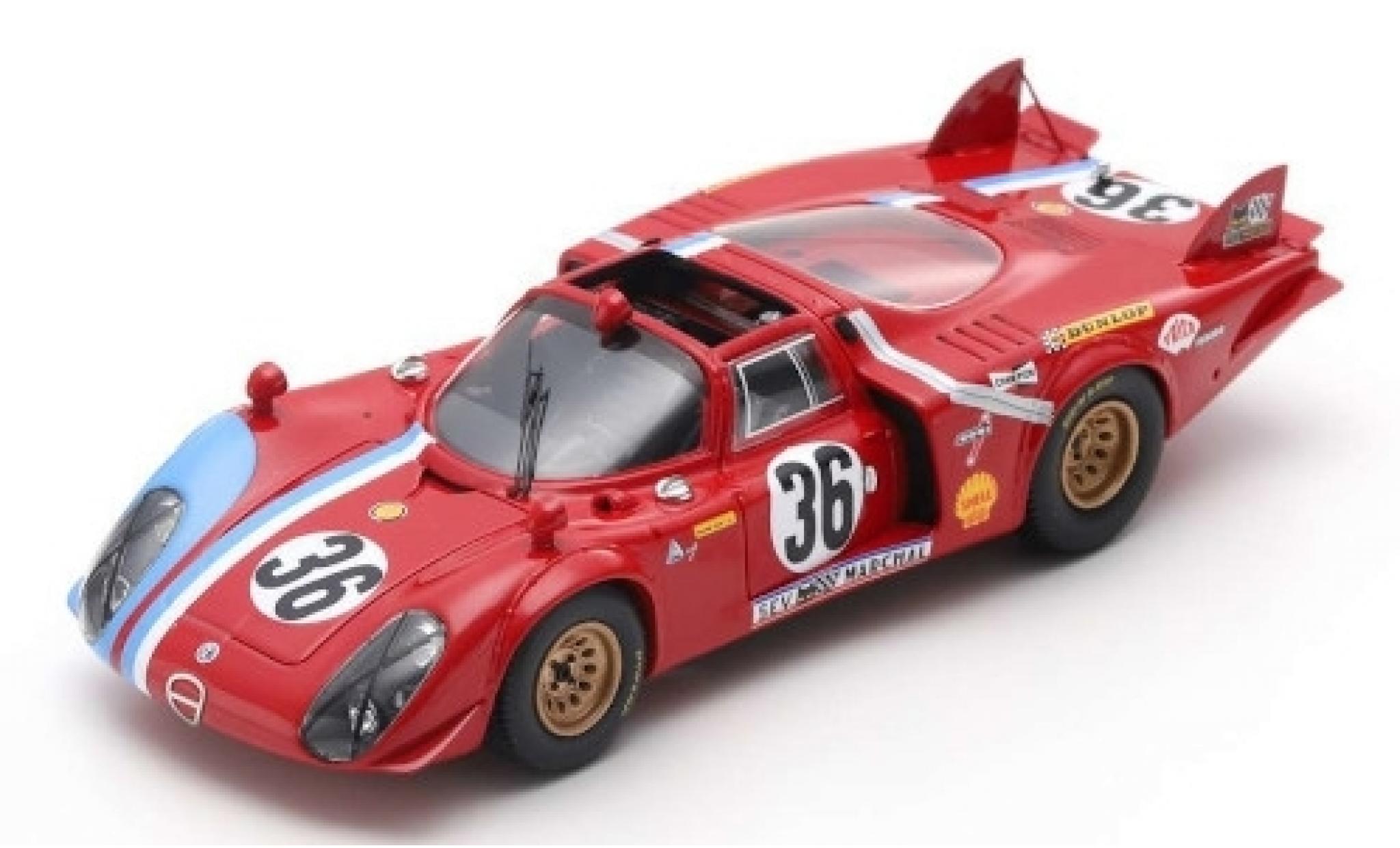 Alfa Romeo T33 1/43 Spark /2 No.36 24h Le Mans 1969 T.Pilette/R.Slotemaker modellino in miniatura