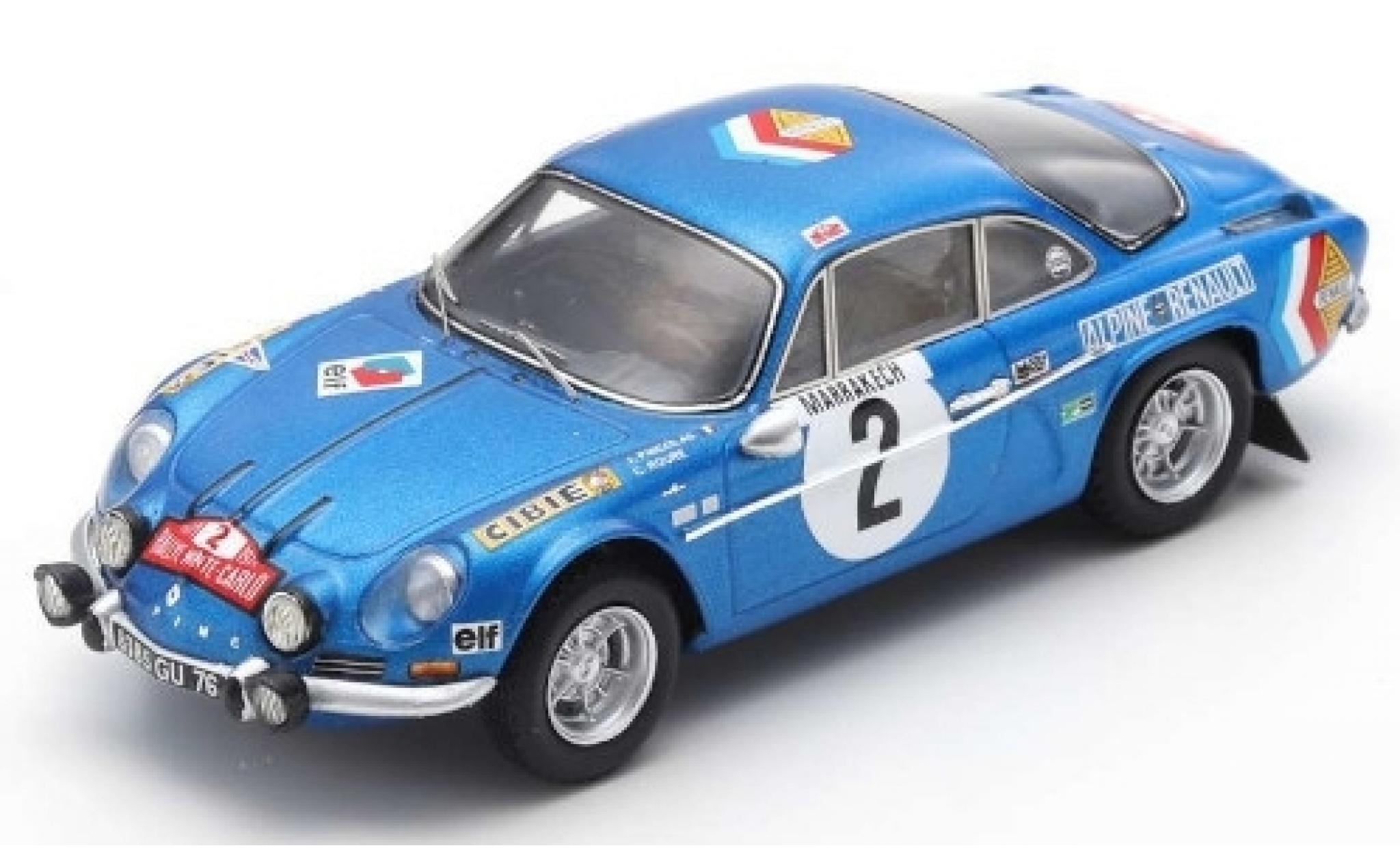 Alpine A110 1/43 Spark No.2 Renault Rallye Monte Carlo 1971 J.P.Nicolas/C.Roure modellino in miniatura