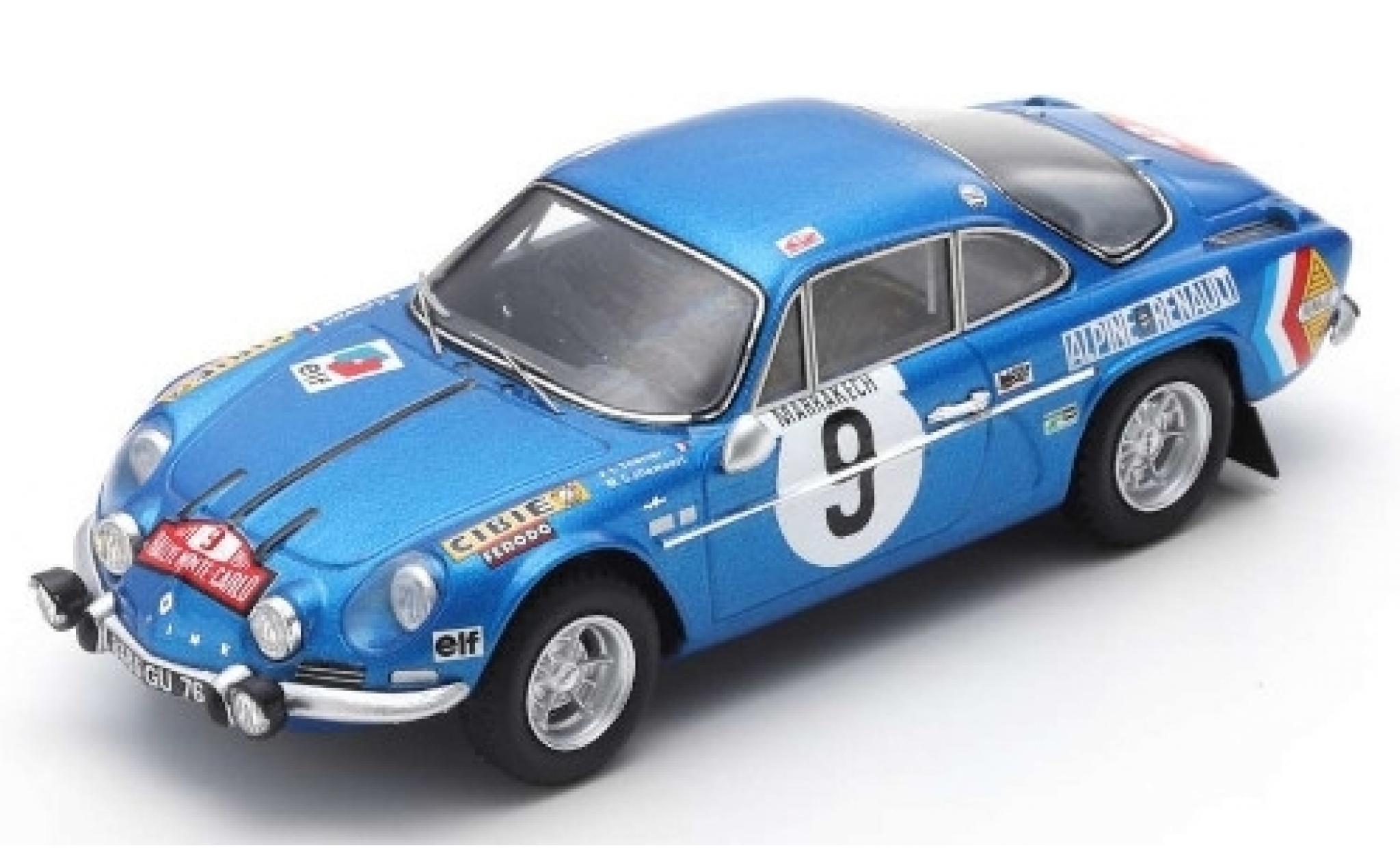 Alpine A110 1/43 Spark Renault No.9 Rally Monte Carlo 1971 J-L.Therier/M.Callewaert modellino in miniatura