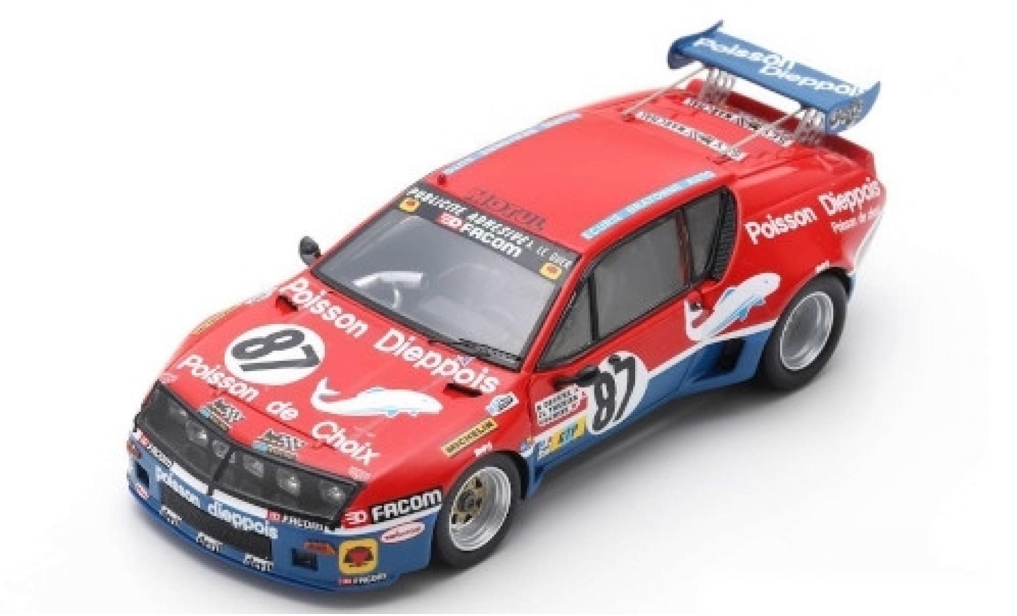 Alpine A310 1/43 Spark Renault No.87 24h Le Mans 1977 J-L.Therier/B.Decure/Cochise modellino in miniatura